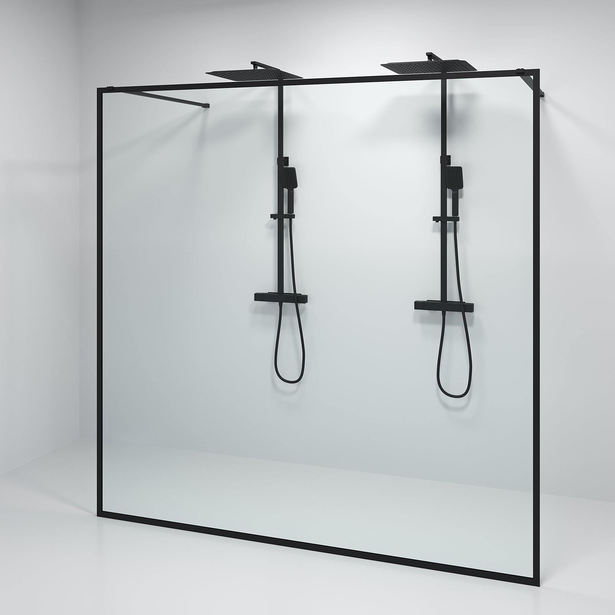 Gotland, Shower Wall, Black Mat - 100 cm - MASTERSTORE - 8595677133455 - Shower Wall - 15 - 100 - 20 - 02 - 00 - 8595677133455