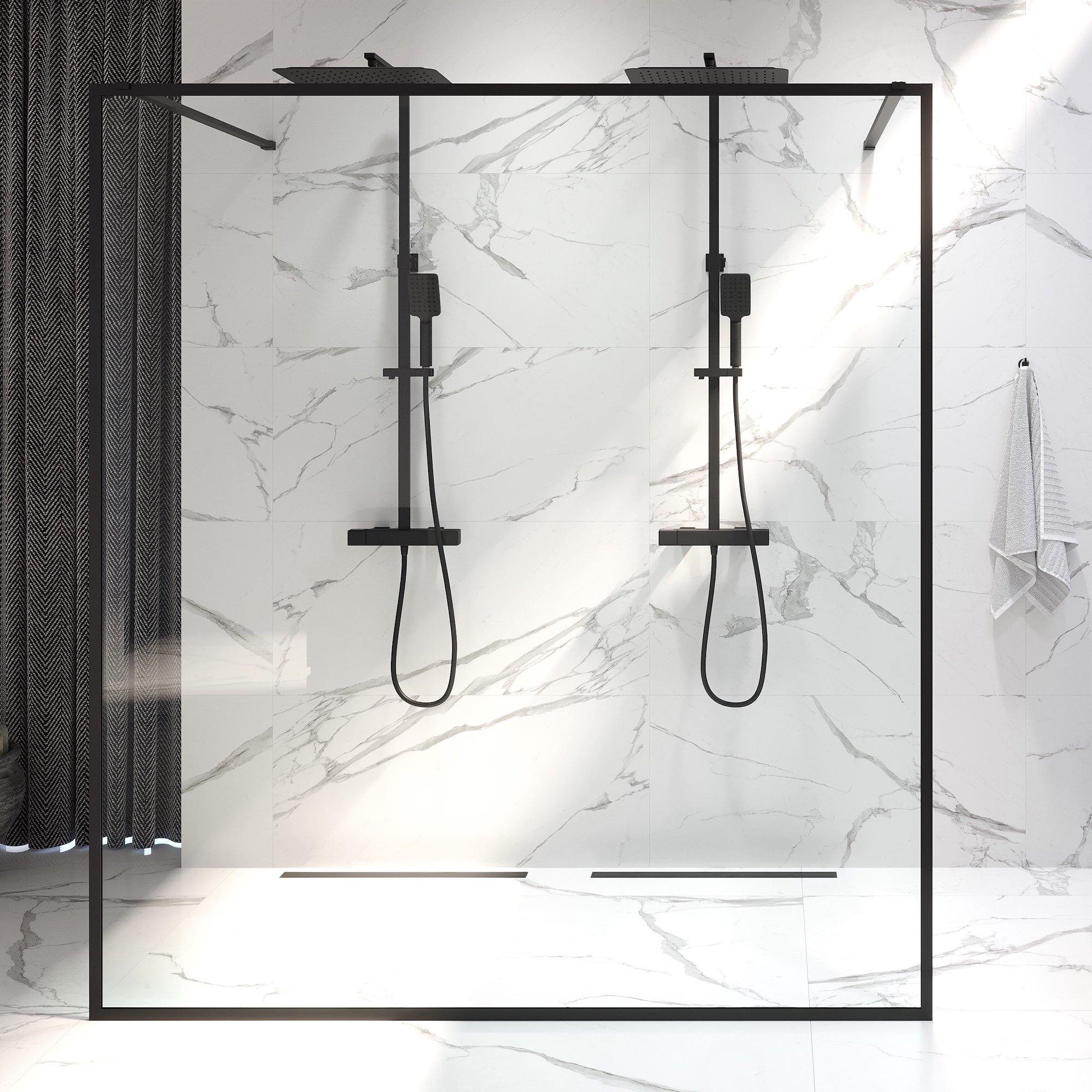 Gotland, Duschvägg, Svart Matta - 160 cm - Duschvägg - BATH DELUXE - PRESTIGE - 15-160-20-02-00 - BATHDELUXE SWEDEN