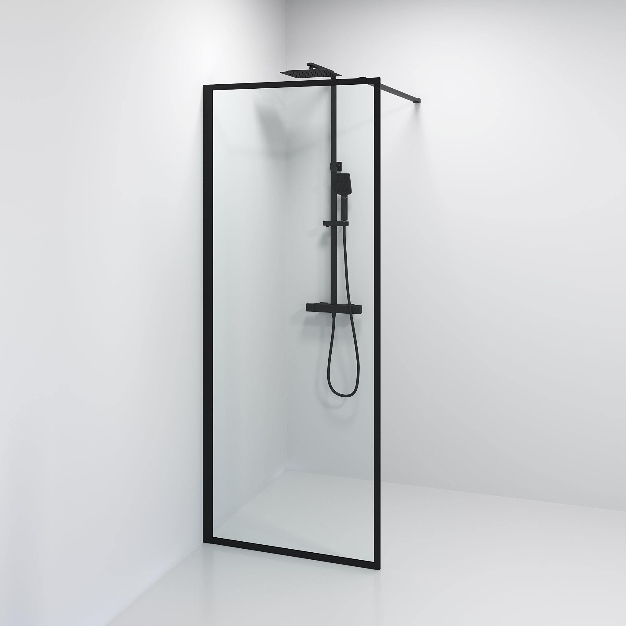 Gotland, Shower Wall, Black Mat - 200 cm - MASTERSTORE - 8595677133509 - Shower Wall - 15 - 200 - 20 - 02 - 00 - 8595677133509