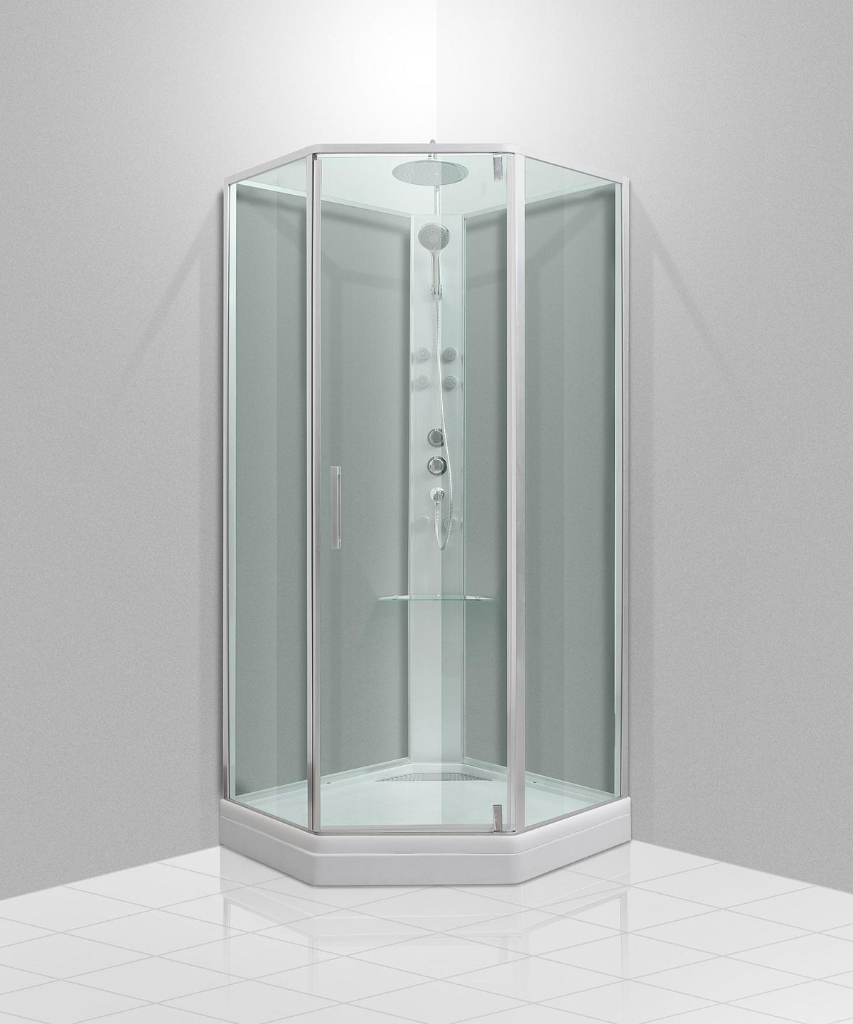Marienlyst, Shower Cabin Set - Code, Glass Grey - 90 cm - MASTERSTORE - 8595677177398 - Shower Cabin Set - Code - 20 - 090 - 01 - 53 - 40 - 8595677177398