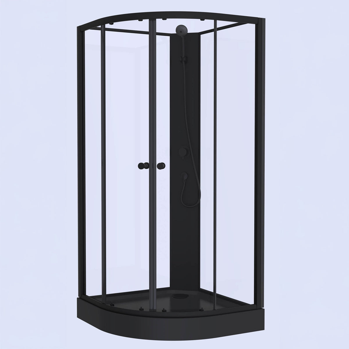 Austin, Shower Cabin Set - Code, Clear/Black - 90 cm - MASTERSTORE - 8595677199468 - Shower Cabin Set - Code - 20 - 090 - 14 - 02 - 02 - 8595677199468