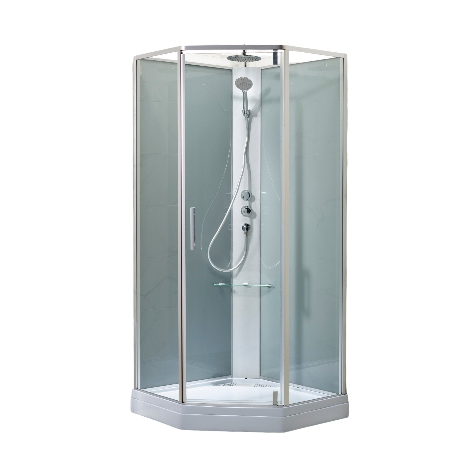 Marienlyst, Shower Cabin Set - Code, Glass Black - 100 cm - MASTERSTORE - 8595677177442 - Shower Cabin Set - Code - 20 - 100 - 01 - 52 - 40 - 8595677177442