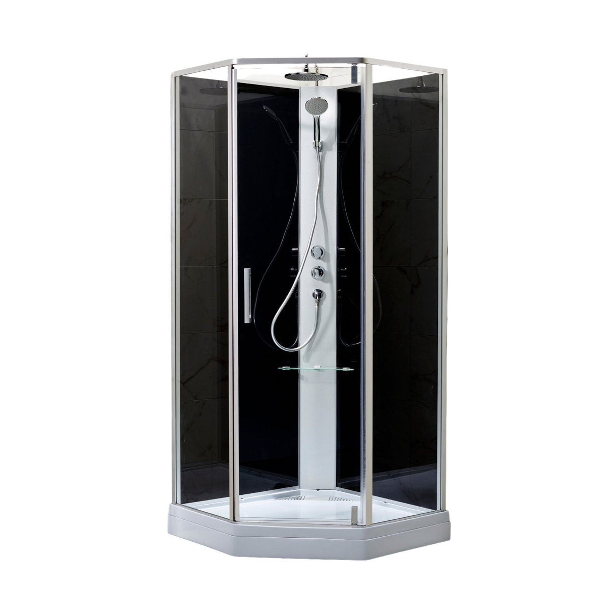 Marienlyst, Shower Cabin Set - Code, Glass Grey - 100 cm - MASTERSTORE - 8595677177459 - Shower Cabin Set - Code - 20 - 100 - 01 - 53 - 40 - 8595677177459