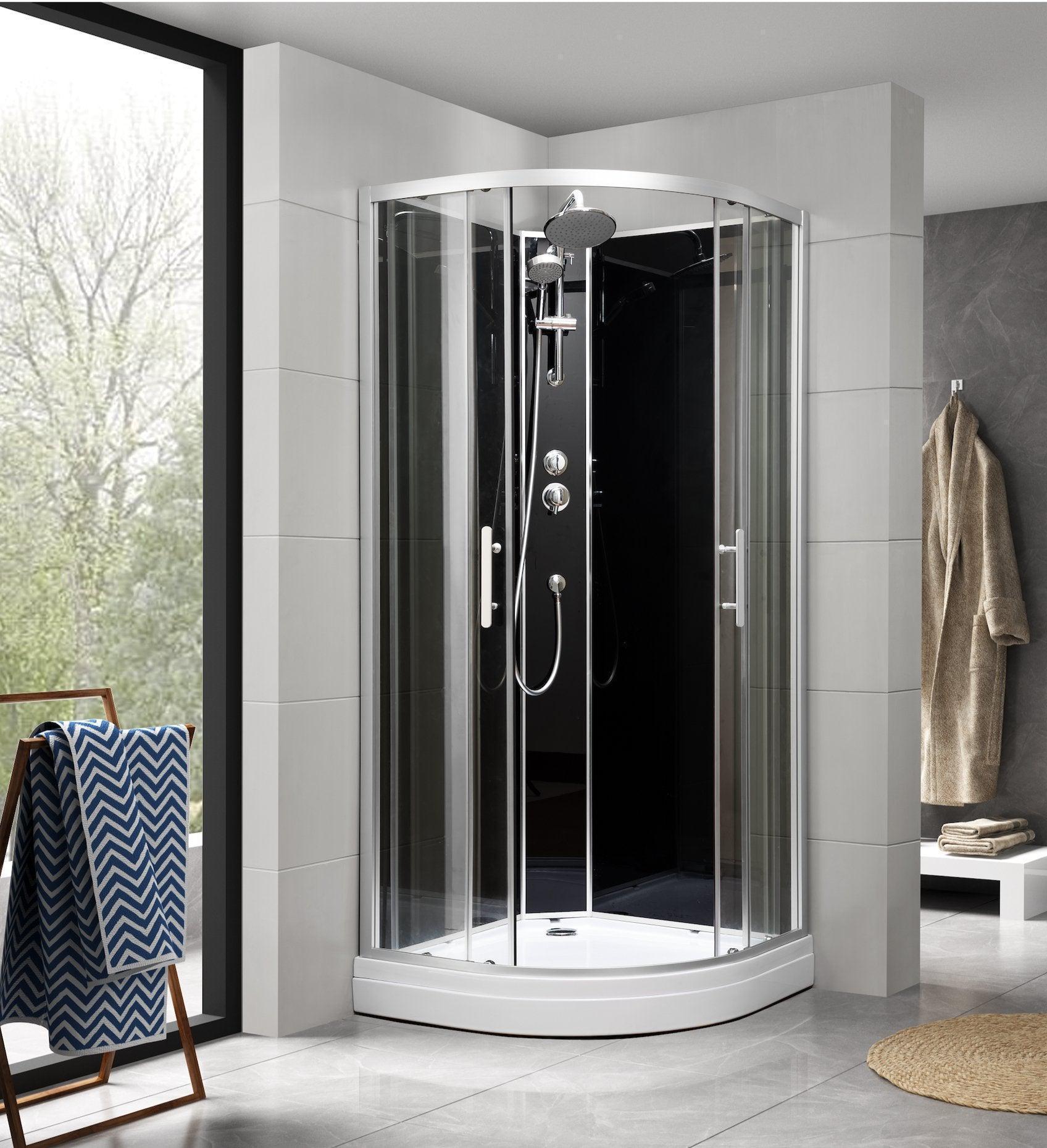 Gilleleje, Duschkabinset - Code, Svart Glas - 80 cm - Duschkabinset - Kod - BATH DELUXE - EXCLUSIVE - 20-808-01-52-00 - BATHDELUXE SWEDEN