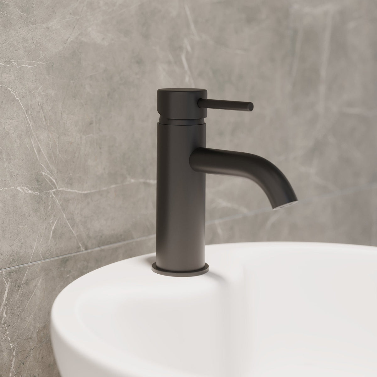 Washbasin faucet round 15.7 cm - matt black - Dragør - MASTERSTORE - 8595677128628 - Washbasin Mixers - 28-005-01-02-04 - 8595677128628