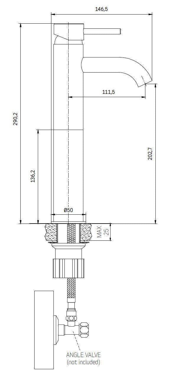 Round washbasin faucet 29 cm - high model - chrome - Dragør - MASTERSTORE - 8595677129298 - Washbasin Mixers - 28-005-02-60-00 - 8595677129298