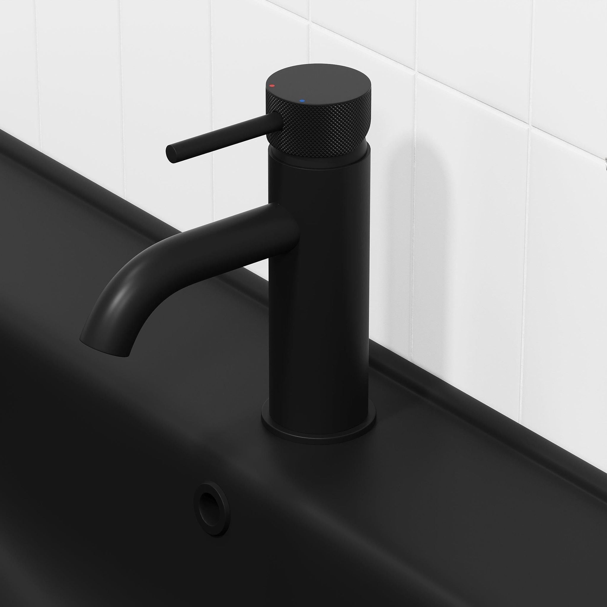Washbasin faucet round 15.7 cm - matt black - Anholt - MASTERSTORE - 8595677177268 - Washbasin Mixers - 28-005-03-02-00 - 8595677177268