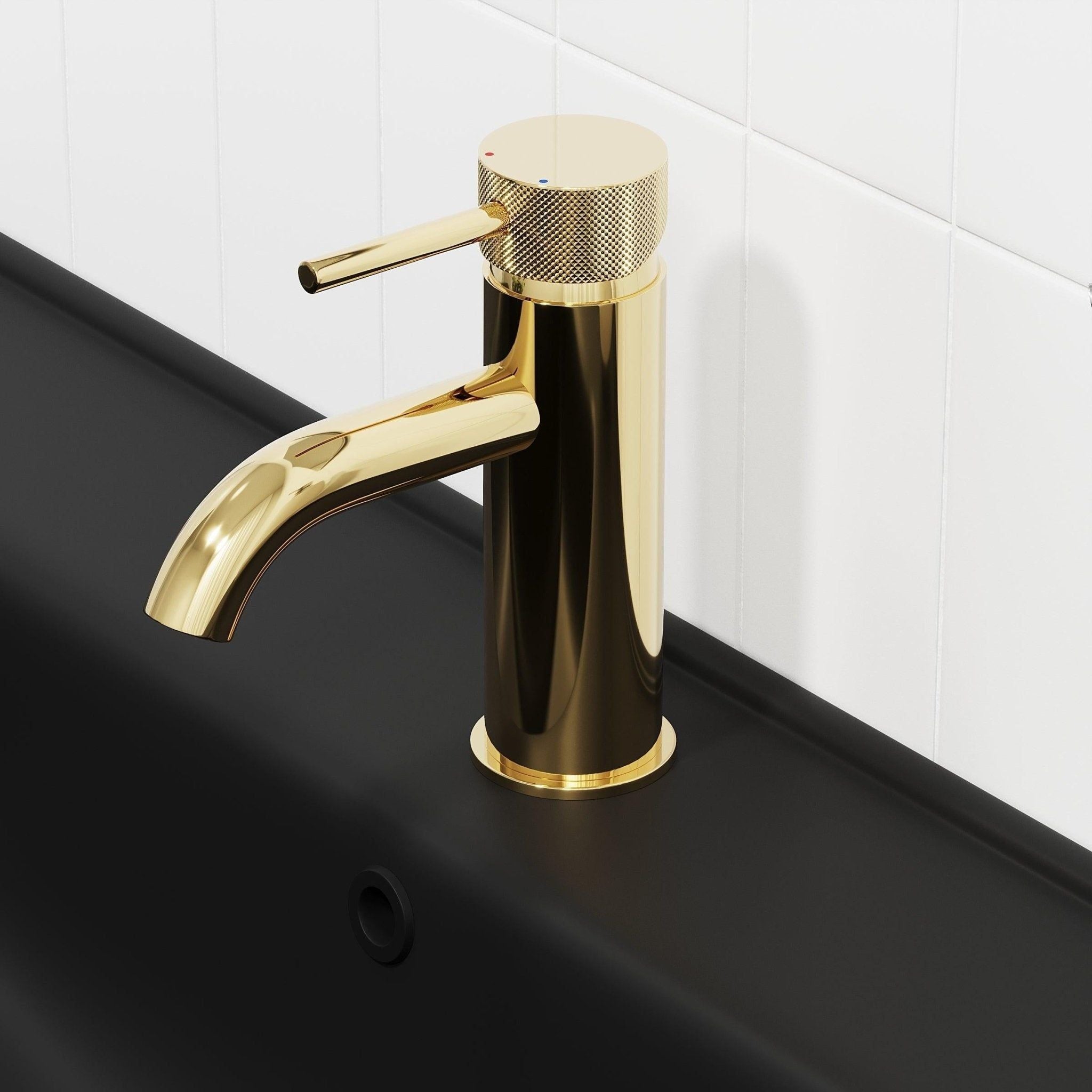 Washbasin faucet round 15.7 cm - shiny brass - Anholt - MASTERSTORE - 8595677177299 - Washbasin Mixers - 28-005-03-64-00 - 8595677177299