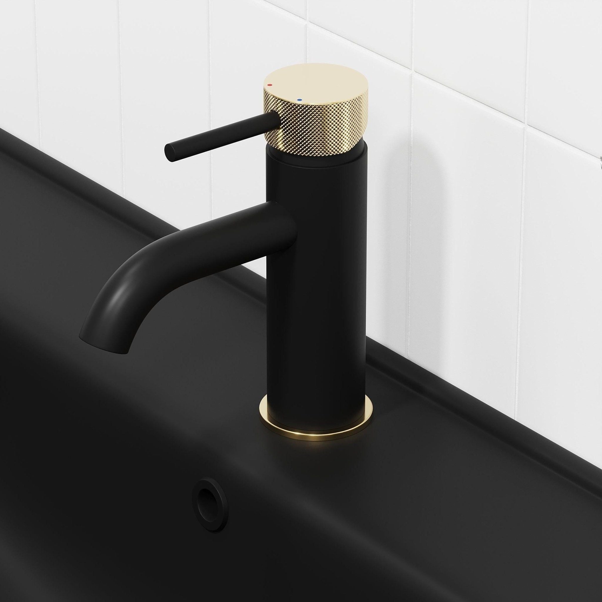 Tvättställsblandare rund 15,7 cm - matt borstad mässing - Anholt - Tvättställsblandare - BATH DELUXE - EXCLUSIVE - 28-005-03-70-00 - BATHDELUXE SWEDEN