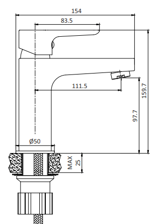 Næsby Tvättställsblandare - Tvättställblandare - BATH DELUXE - EXCLUSIVE - 28-005-04-60-04 - BATHDELUXE SWEDEN