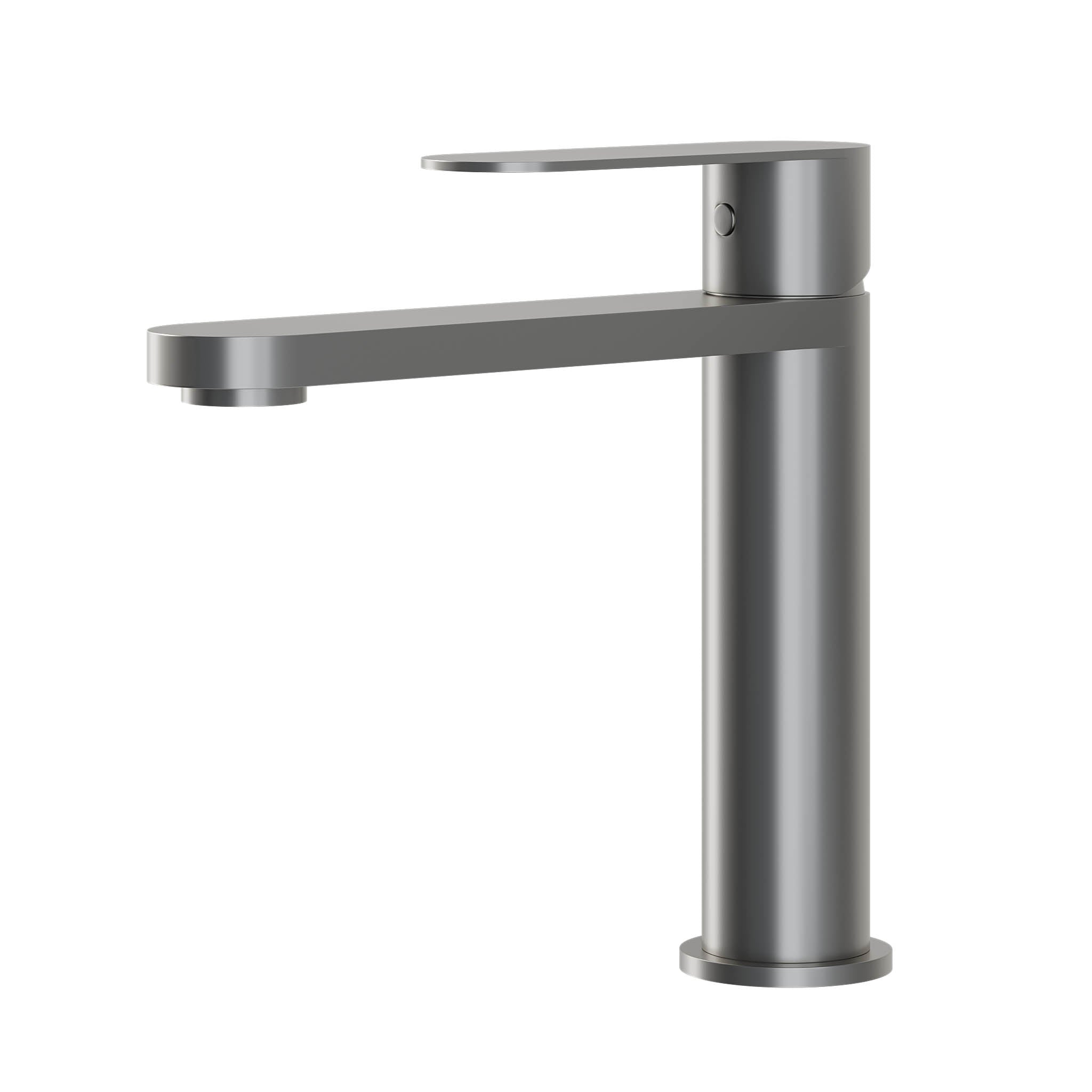 Tvättställsblandare modern design 17,3 cm - pistol metall grå - Tårnby