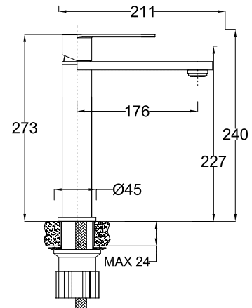 Tårnby, Mixer - Wash Basin, Grey Gun - 3,5 cm - MASTERSTORE - 8595677184563 - Mixer - Wash Basin - 28-027-02-73-02 - 8595677184563