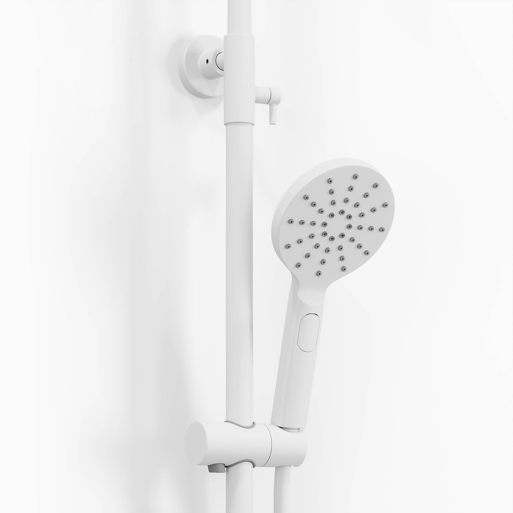 Takduschset med termostatblandare 150mm C/C - Ø250 mm takdusch, handdusch - mattvit - Dragør - Duschsystem - Bath Deluxe - Dragør - 31-120-05-01-00 - BATHDELUXE SWEDEN