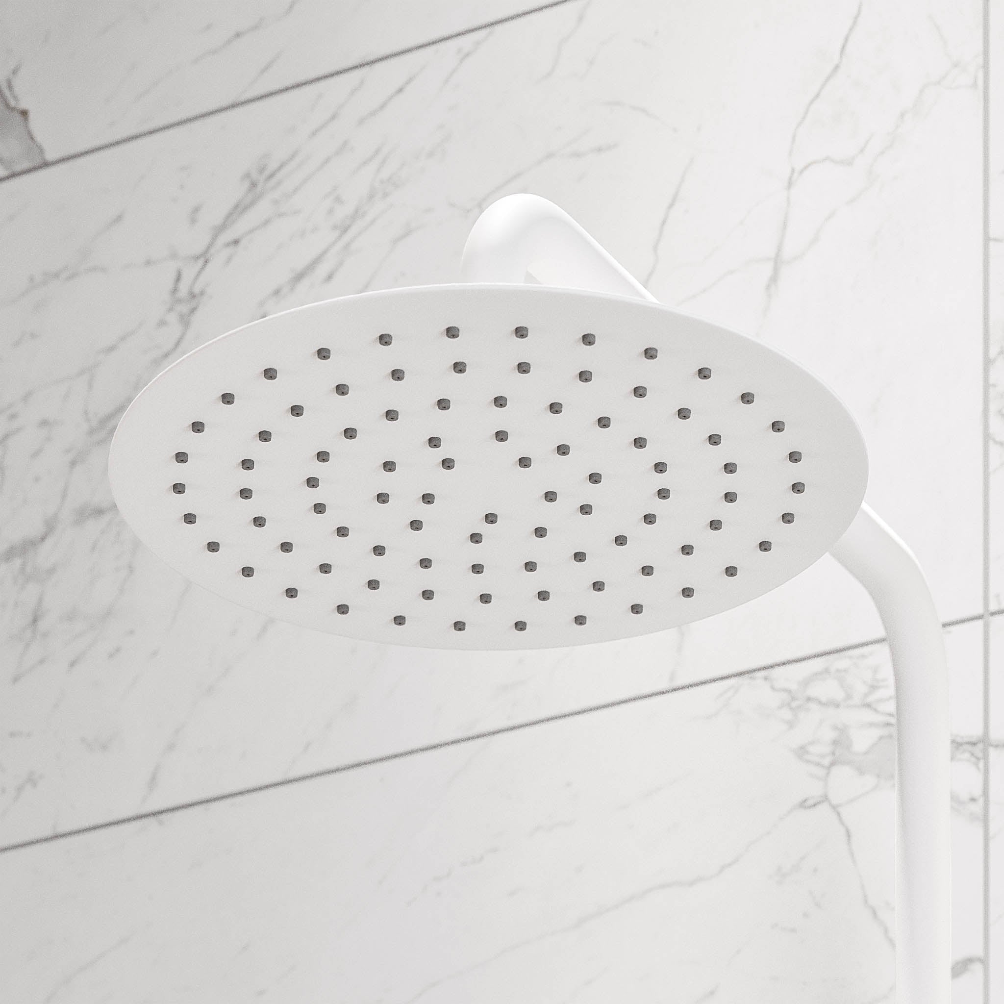 Takduschset med termostatblandare 150mm C/C - Ø250 mm takdusch, handdusch - mattvit - Dragør - Duschsystem - Bath Deluxe - Dragør - 31-120-05-01-00 - BATHDELUXE SWEDEN