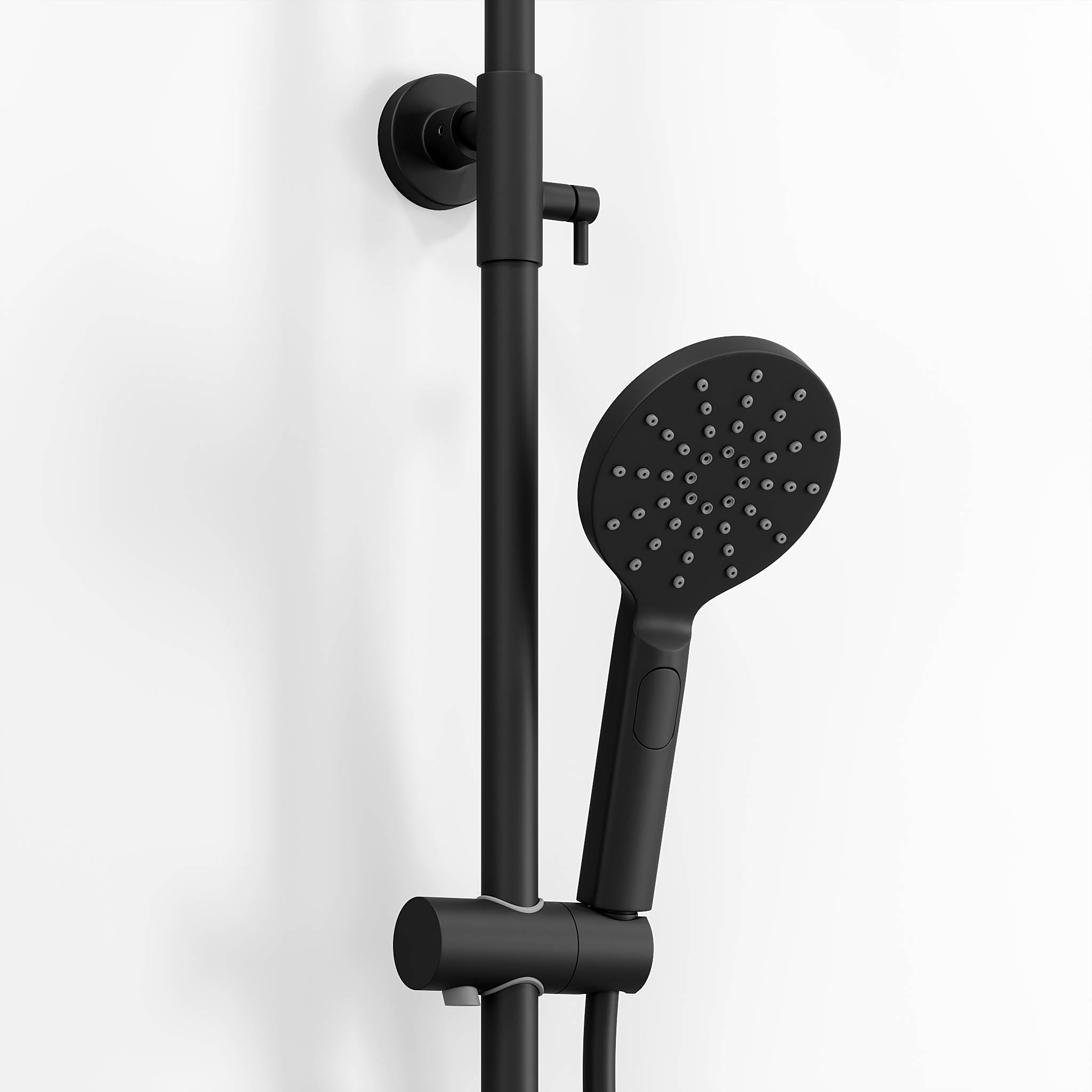 Takduschset med termostatblandare 150mm C/C – Ø250 mm takdusch, handdusch - mattsvart – Dragør - Duschsystem - Bath Deluxe - Dragør - 31-120-05-02-00 - BATHDELUXE SWEDEN