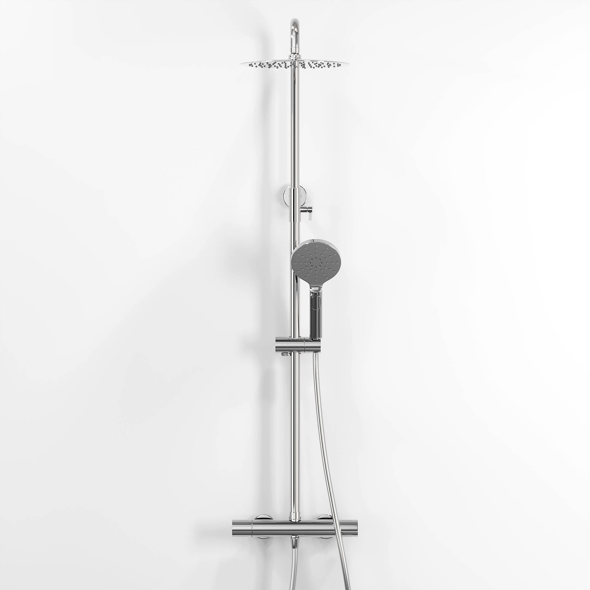 Takduschset med termostatblandare 150mm C/C - Ø250 mm takdusch, handdusch - krom - Dragør - Duschsystem - Bath Deluxe - Dragør - 31-120-05-60-00 - BATHDELUXE SWEDEN