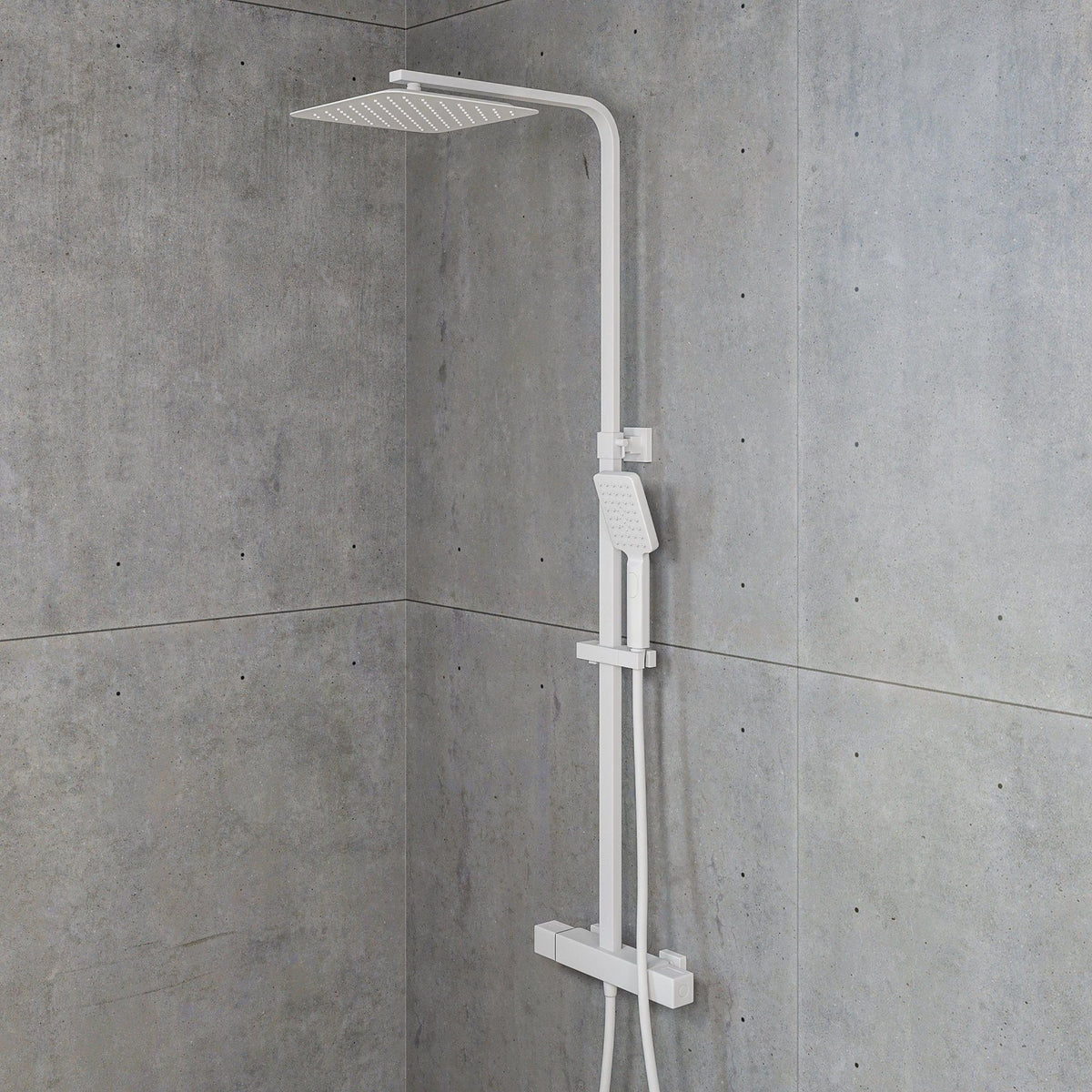 Shower system with thermostatic mixer 150mm C/C - 250 mm overhead shower, hand shower - chrome - Næsby - MASTERSTORE - 8595677129144 - Showersystem - 31-120-06-60-00 - 8595677129144