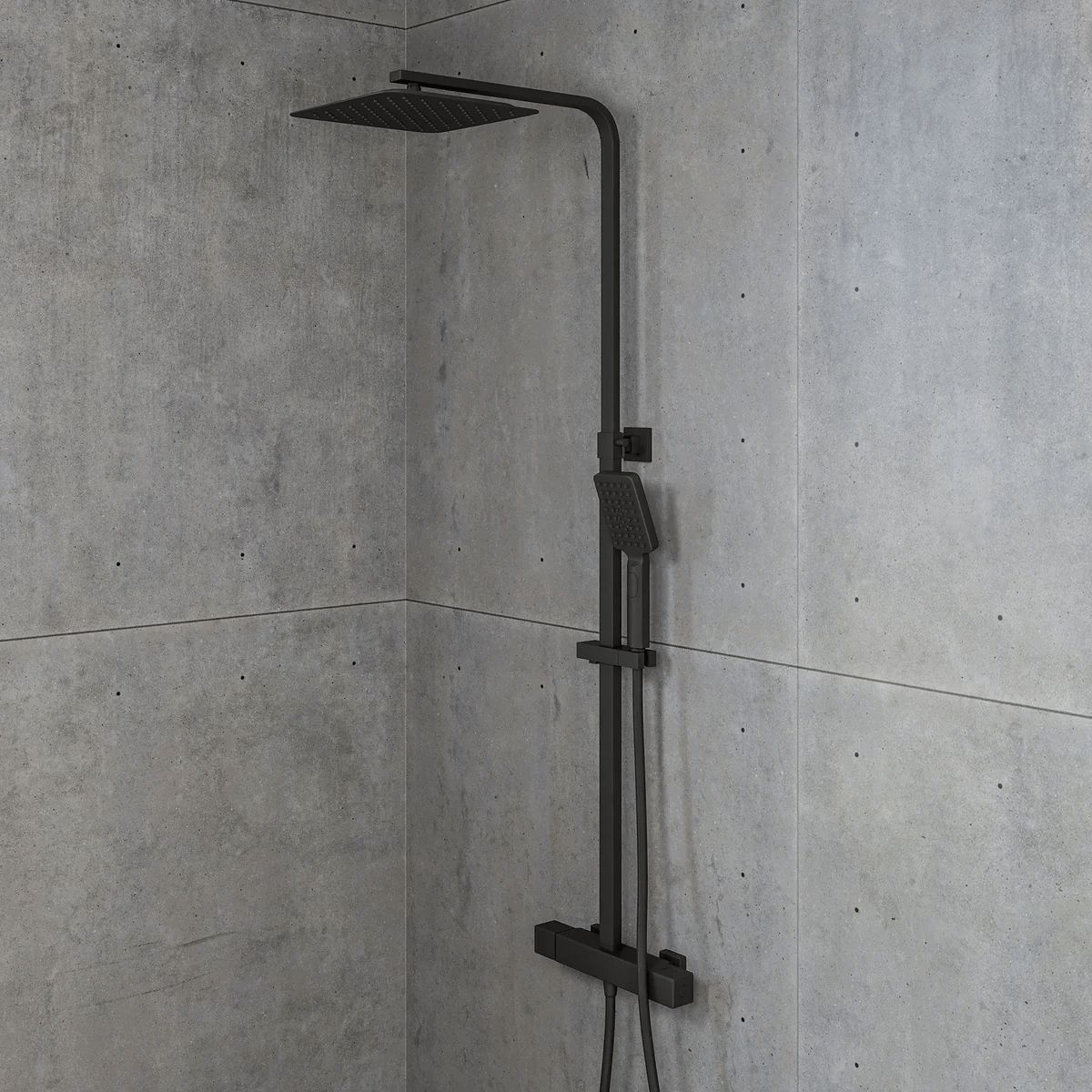 Næsby, Duschrörset, Svart Matt - 29 cm - Duschsystem - BATH DELUXE - EXCLUSIVE - 31-120-08-02-00 - BATHDELUXE SWEDEN