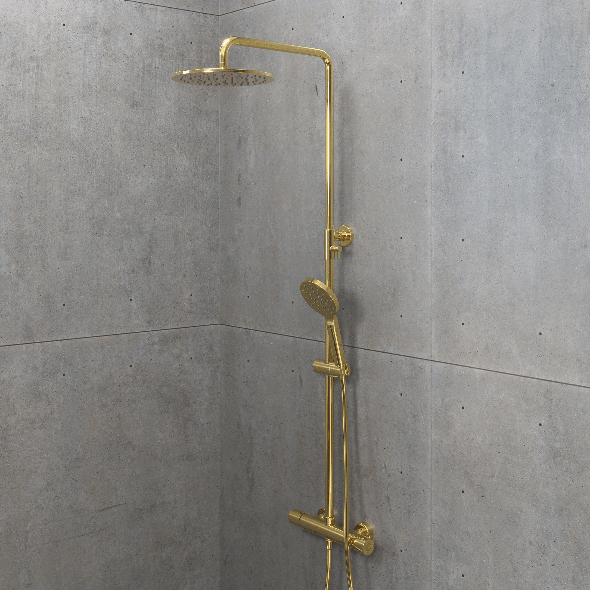 Dragør, Duschrörsset, Mässing Blank - 15 cm - Duschrörsset - BATH DELUXE - EXCLUSIVE - 31-120-08-64-00 - BATHDELUXE SWEDEN