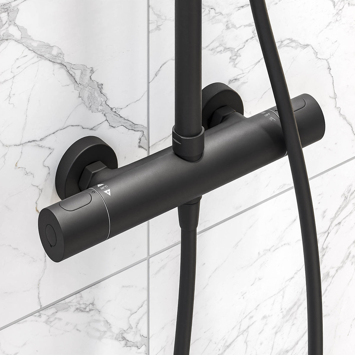 Dragør, Shower Tube Set, Black Mat - 16 cm - MASTERSTORE - 8595677128932 - Showersystem - 31-120-09-63-00 - 8595677128932