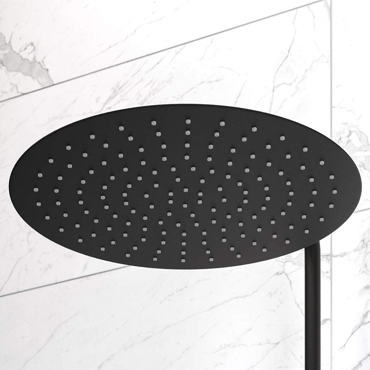 Shower system with thermostatic mixer 150mm C/C - Ø400 mm overhead shower, hand shower - matt black - Dragør - MASTERSTORE - 8595677128949 - Showersystem - 31-120-13-63-00 - 8595677128949
