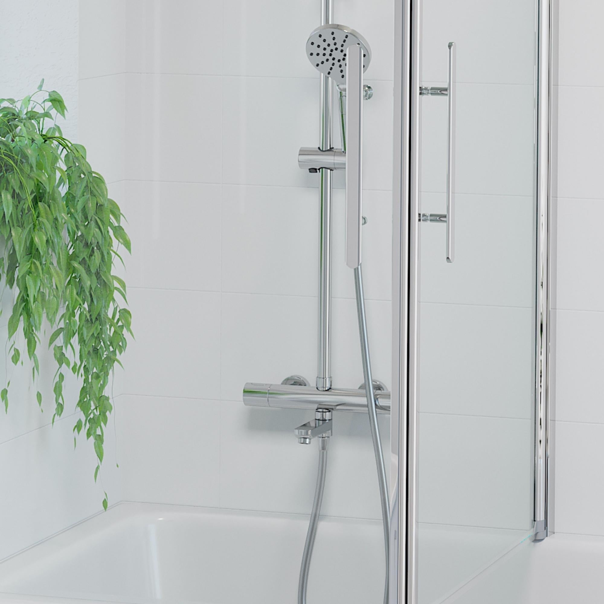 Dragør Takduschset med Badkarspip, 25 cm takdusch, Krom, 160 C/C - Takduschset - BATH DELUXE - EXCLUSIVE - 31 - 160 - 11 - 60 - 00 - BATHDELUXE SWEDEN