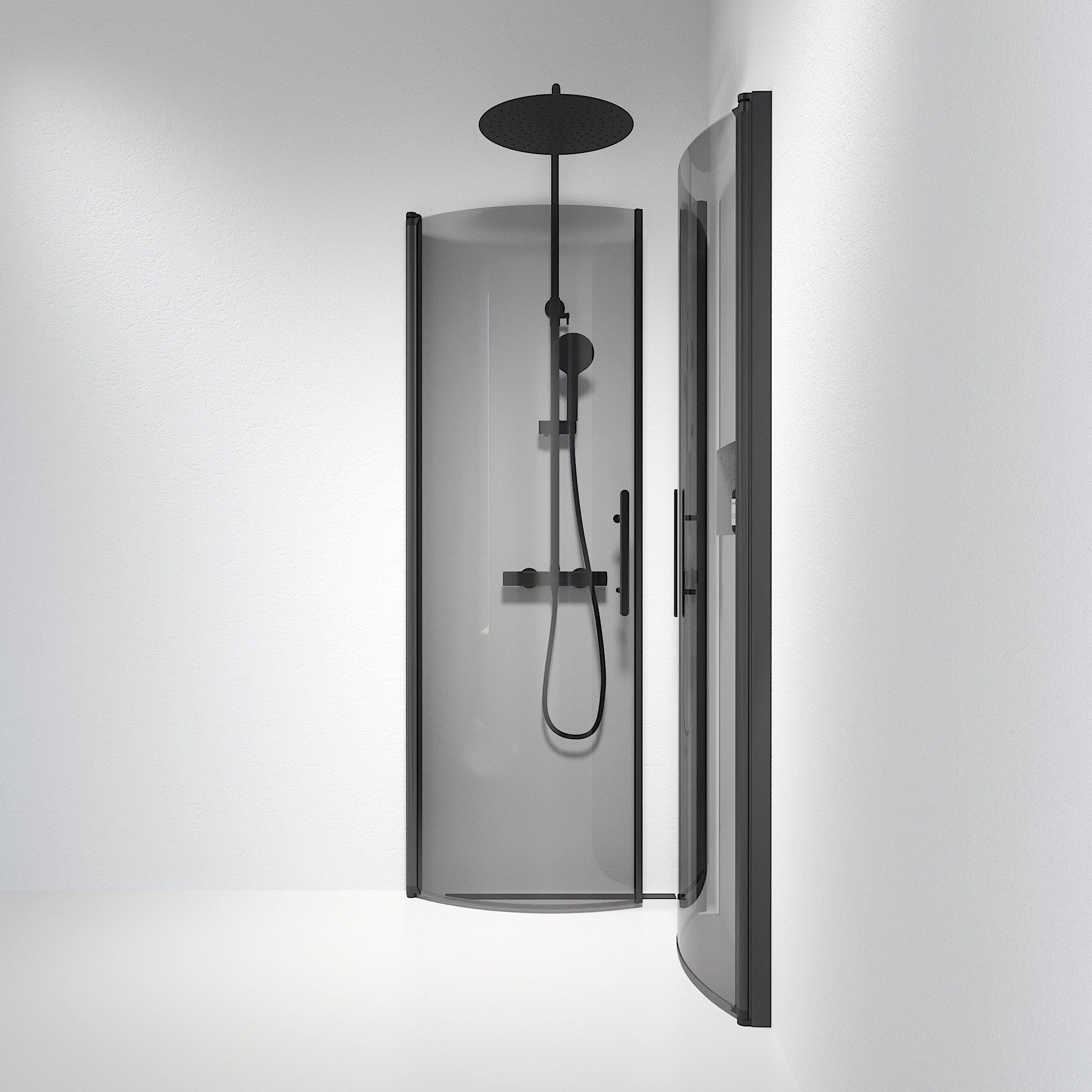 Round - Smoked, Shower Enclosure Set - Code, Smoked/Black - 100 cm - MASTERSTORE - 8595677120097 - Shower Enclosure Set - Code - 35 - 101 - 02 - 56 - 00 - 8595677120097