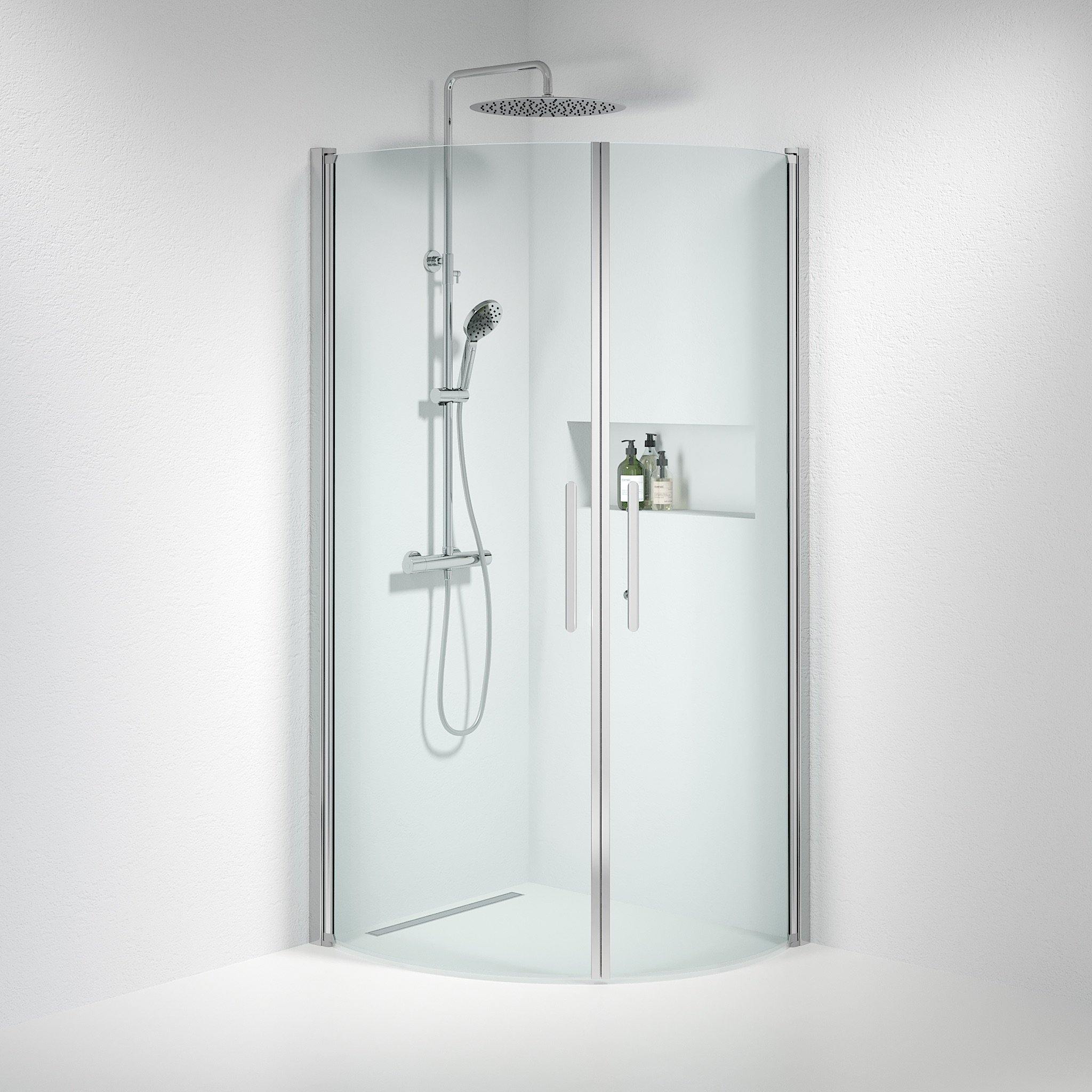 Round - Clear, Shower Enclosure Set - Code, Clear/Chrome - 100 cm - MASTERSTORE - 8595677120103 - Shower Enclosure Set - Code - 35 - 101 - 60 - 50 - 00 - 8595677120103