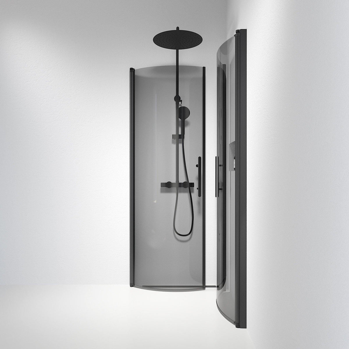 Round - Smoked, Shower Enclosure Set - Code, Smoked/Black - 70 cm - MASTERSTORE - 8595677119015 - Shower Enclosure Set - Code - 35 - 701 - 02 - 56 - 00 - 8595677119015