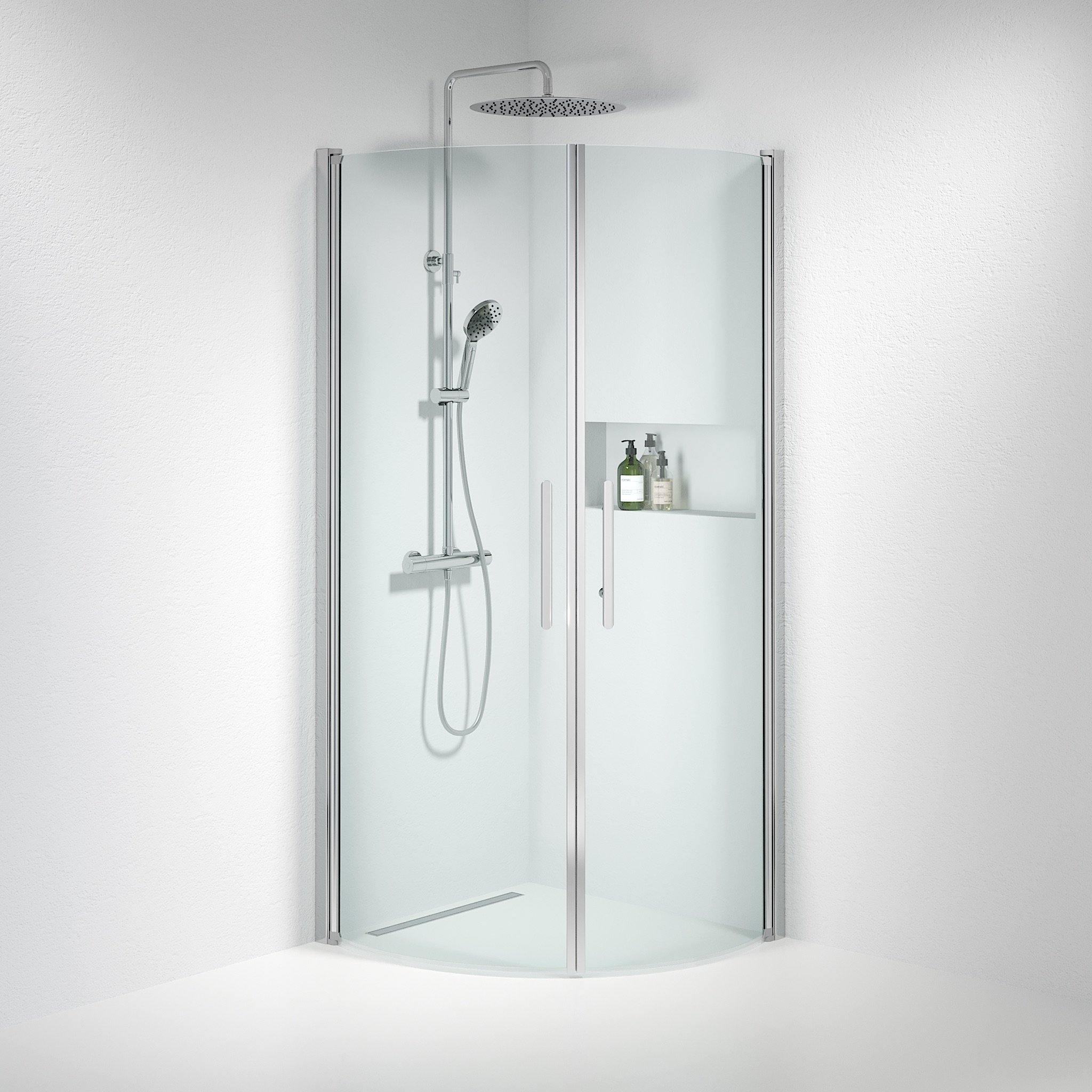 Round - Clear, Shower Enclosure Set - Code, Clear/Chrome - 70 cm - MASTERSTORE - 8595677119022 - Shower Enclosure Set - Code - 35 - 701 - 60 - 50 - 00 - 8595677119022