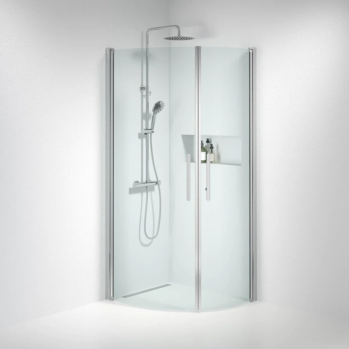 Vänern Duschhörn, Rund, Klarglas, Krom Profil - Duschhörna - BATH DELUXE - PRESTIGE - 35 - 701 - 60 - 50 - 00 - BATHDELUXE SWEDEN