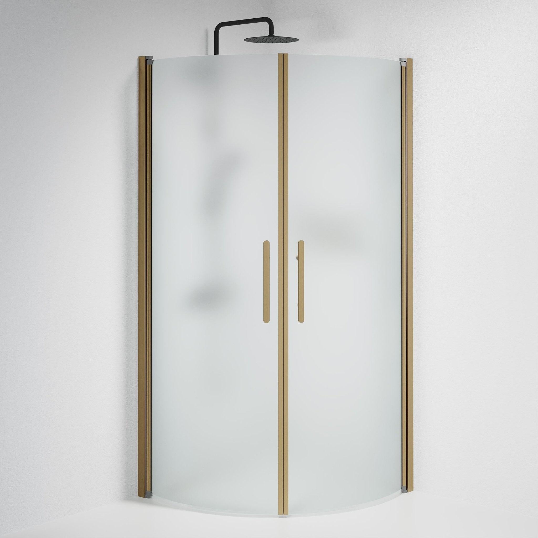 Round - Frosted, Shower Enclosure Set - Code, Matt/Bronze - 70 cm - MASTERSTORE - 8595677155198 - Shower Enclosure Set - Code - 35 - 701 - 70 - 55 - 00 - 8595677155198