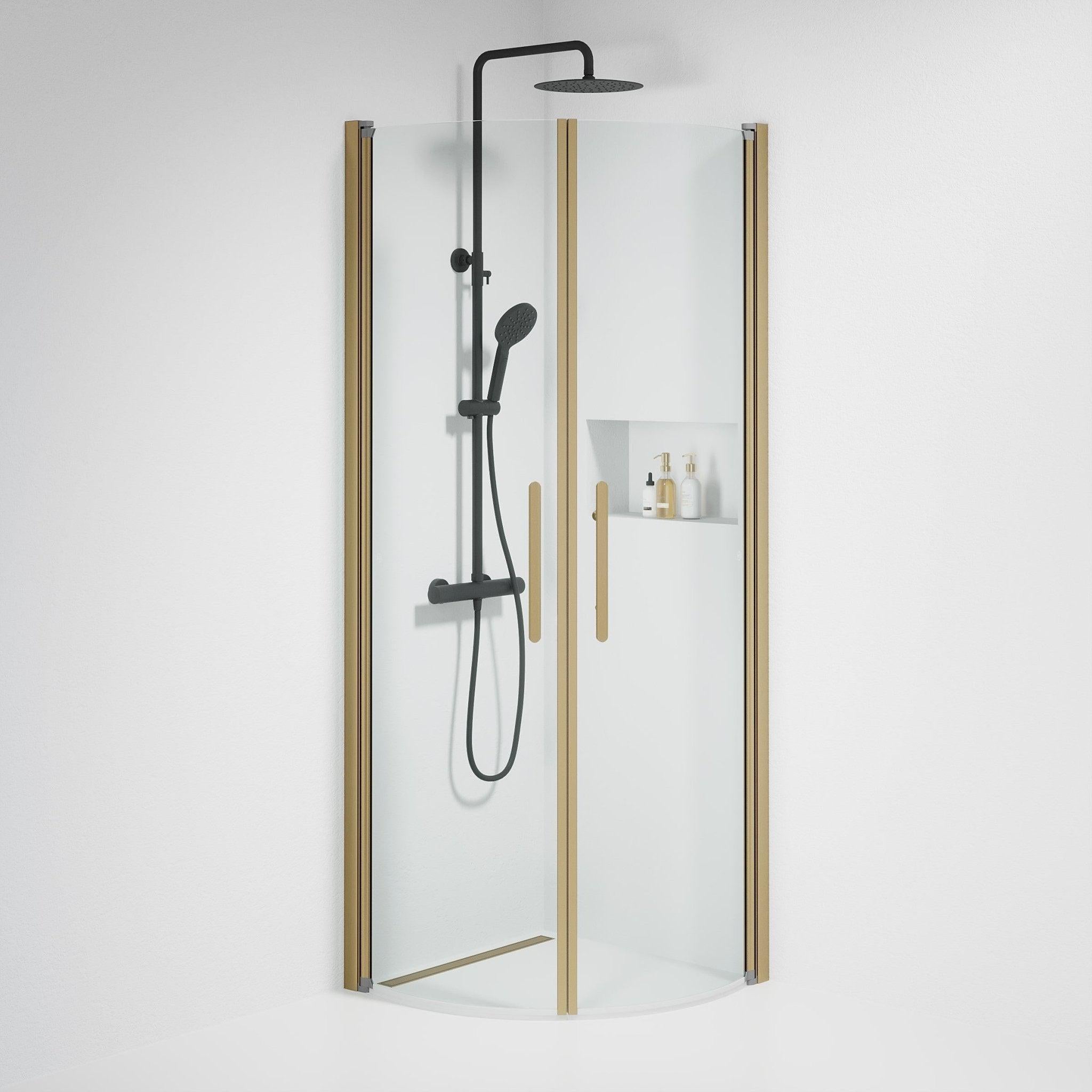 Round - Clear, Shower Enclosure Set - Code, Clear/Bronze - 70 cm - MASTERSTORE - 8595677155068 - Shower Enclosure Set - Code - 35 - 707 - 70 - 50 - 00 - 8595677155068