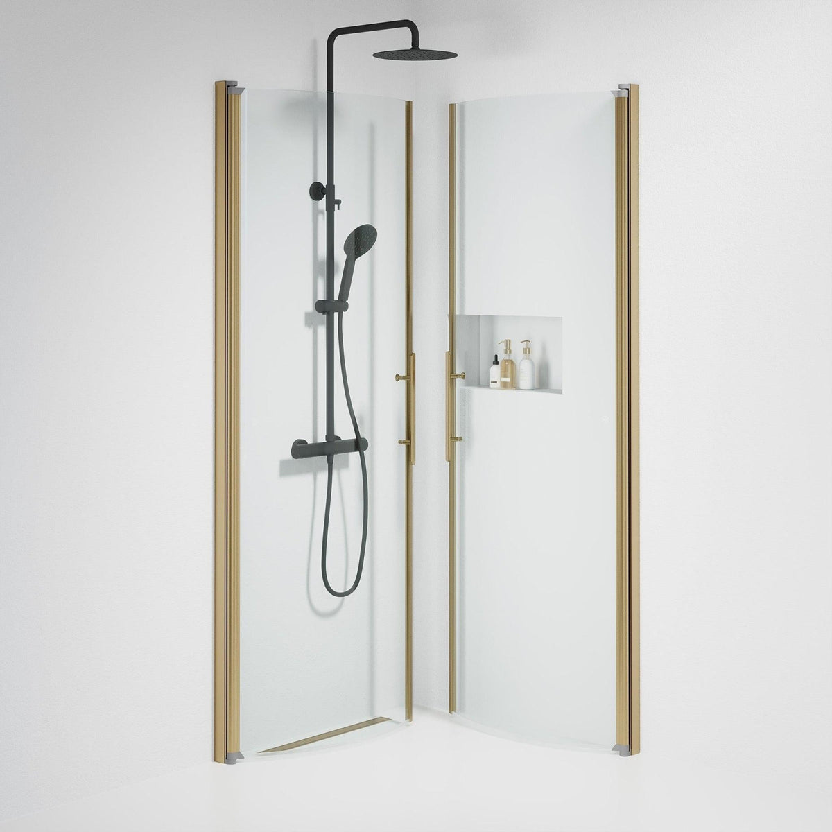 Round - Clear, Shower Enclosure Set - Code, Clear/Bronze - 70 cm - MASTERSTORE - 8595677155068 - Shower Enclosure Set - Code - 35 - 707 - 70 - 50 - 00 - 8595677155068