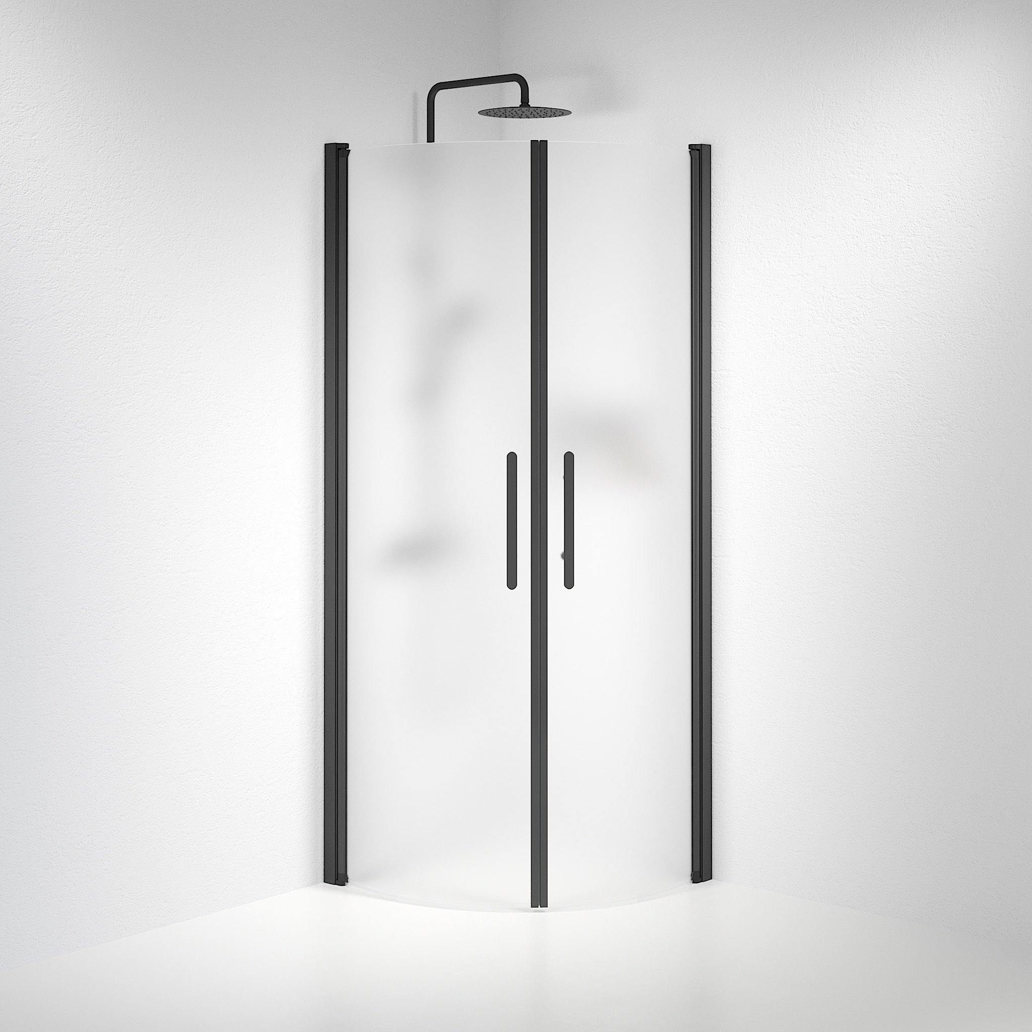 Round - Frosted, Shower Enclosure Set - Code, Matt/Black - 70 cm - MASTERSTORE - 8595677119121 - Shower Enclosure Set - Code - 35 - 708 - 02 - 55 - 00 - 8595677119121
