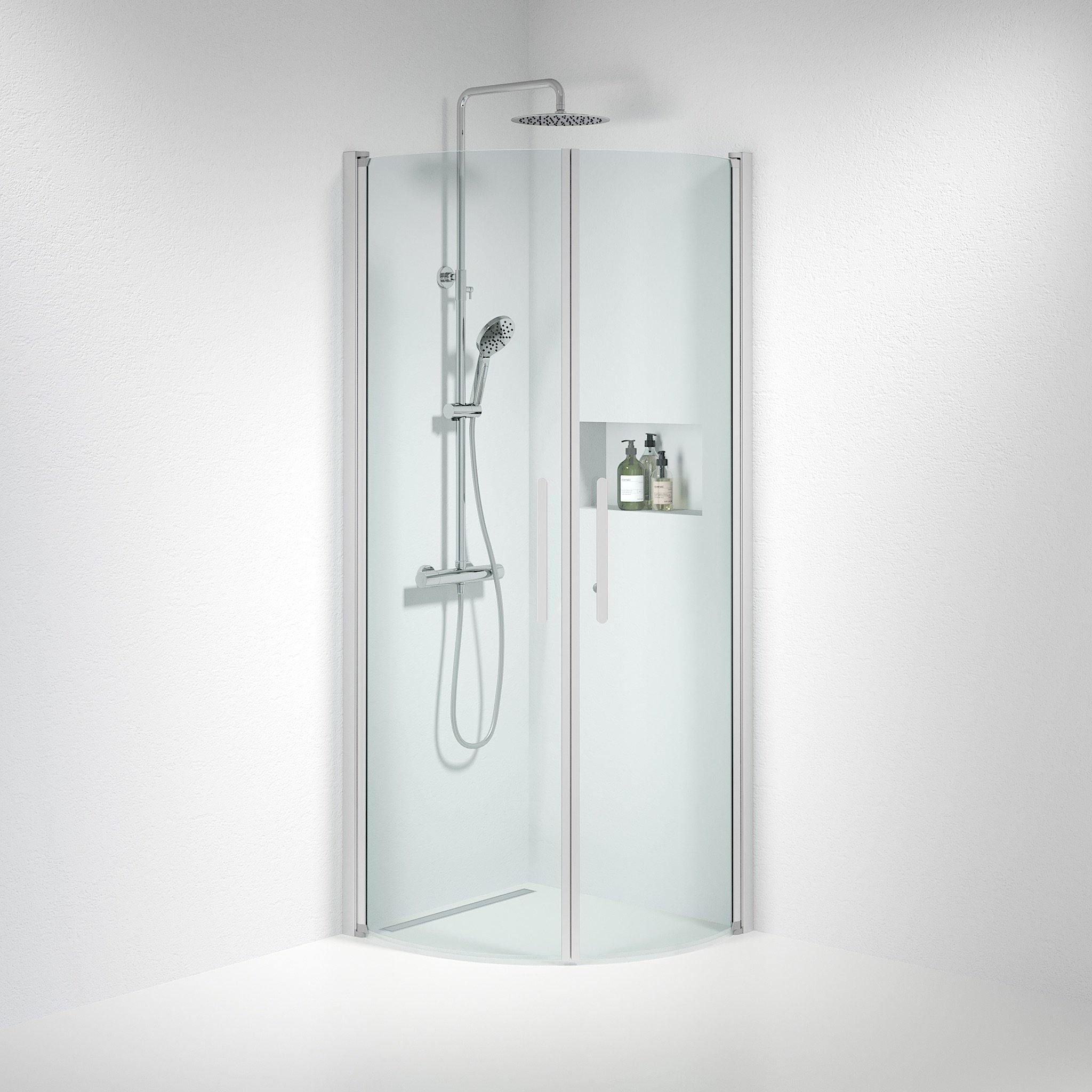 Round - Clear, Shower Enclosure Set - Code, Clear/Satin - 70 cm - MASTERSTORE - 8595677119183 - Shower Enclosure Set - Code - 35 - 708 - 67 - 50 - 00 - 8595677119183