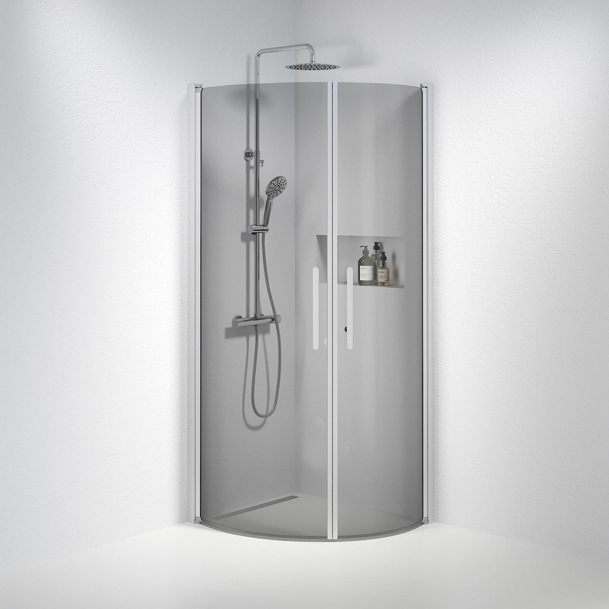 Round - Smoked, Shower Enclosure Set - Code, Smoked/Satin - 70 cm - MASTERSTORE - 8595677119213 - Shower Enclosure Set - Code - 35 - 708 - 67 - 56 - 00 - 8595677119213
