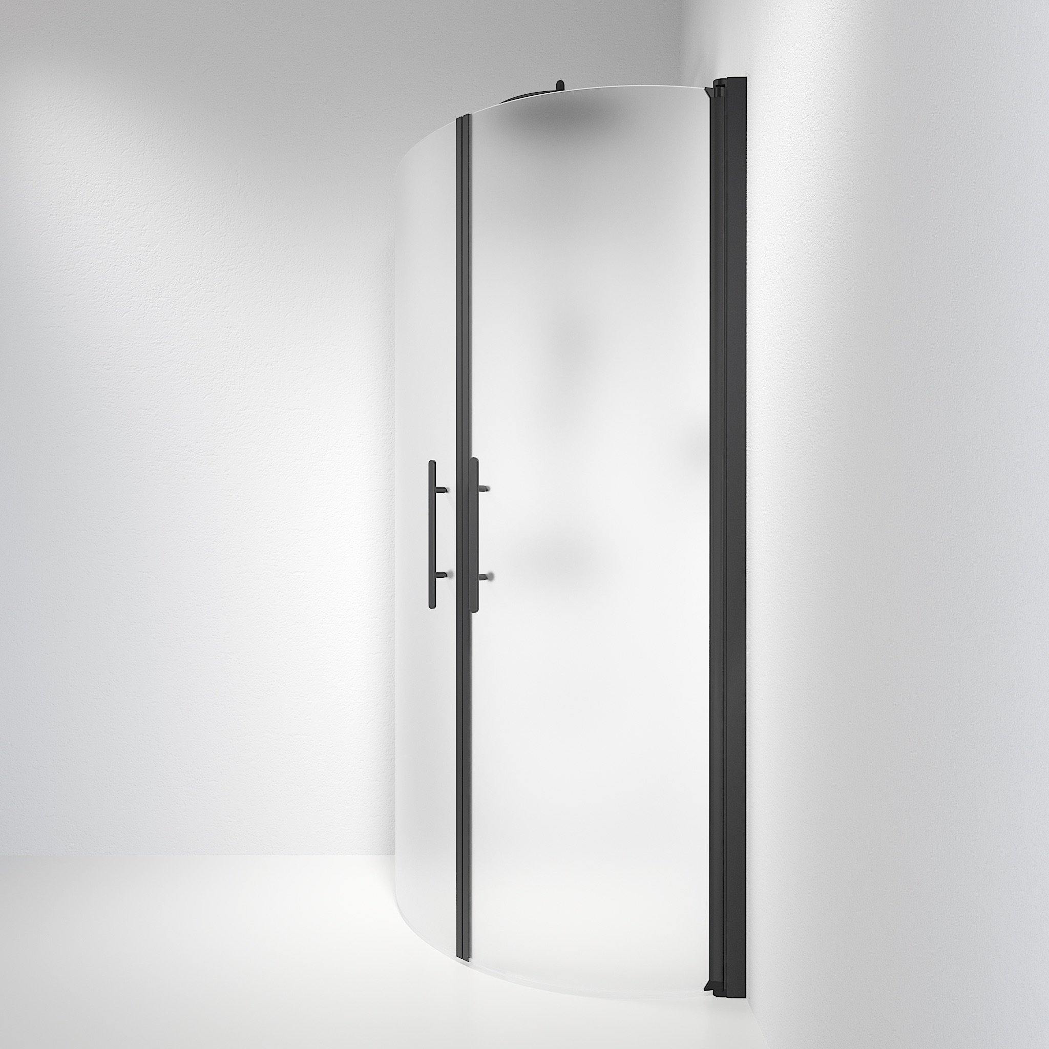 Round - Frosted, Shower Enclosure Set - Code, Matt/Black - 70 cm - MASTERSTORE - 8595677119244 - Shower Enclosure Set - Code - 35 - 709 - 02 - 55 - 00 - 8595677119244