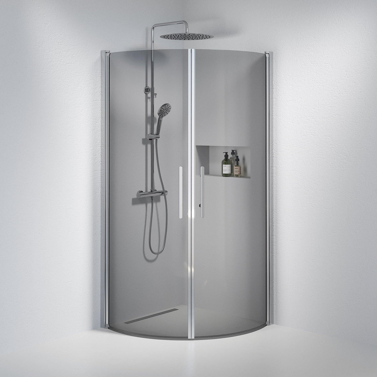 Round - Smoked, Shower Enclosure Set - Code, Smoked/Chrome - 70 cm - MASTERSTORE - 8595677119299 - Shower Enclosure Set - Code - 35 - 709 - 60 - 56 - 00 - 8595677119299