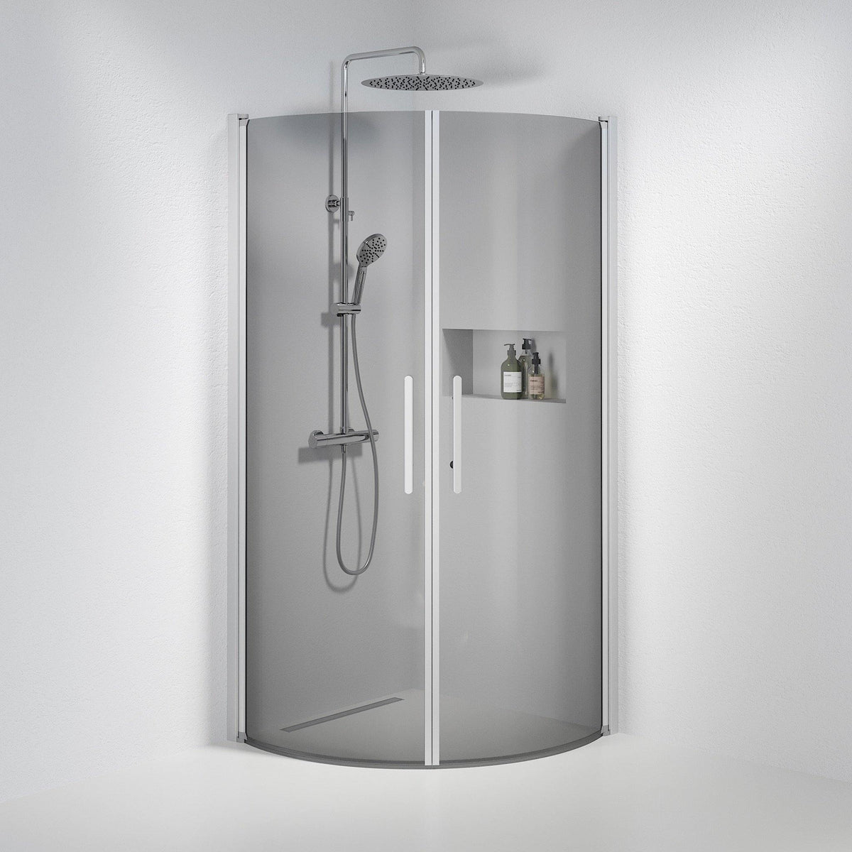 Round - Smoked, Shower Enclosure Set - Code, Smoked/Satin - 70 cm - MASTERSTORE - 8595677119336 - Shower Enclosure Set - Code - 35 - 709 - 67 - 56 - 00 - 8595677119336