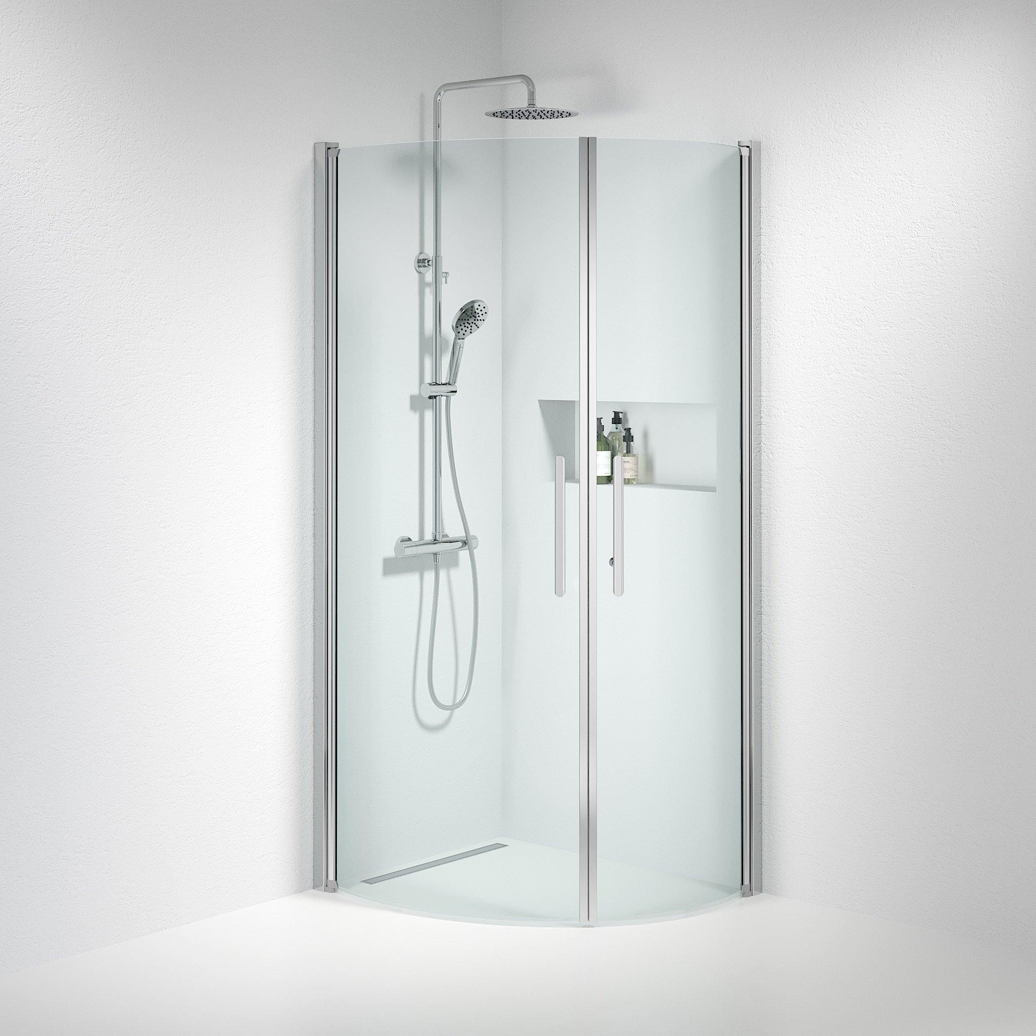 Round - Clear, Shower Enclosure Set - Code, Clear/Chrome - 80 cm - MASTERSTORE - 8595677119381 - Shower Enclosure Set - Code - 35 - 801 - 60 - 50 - 00 - 8595677119381