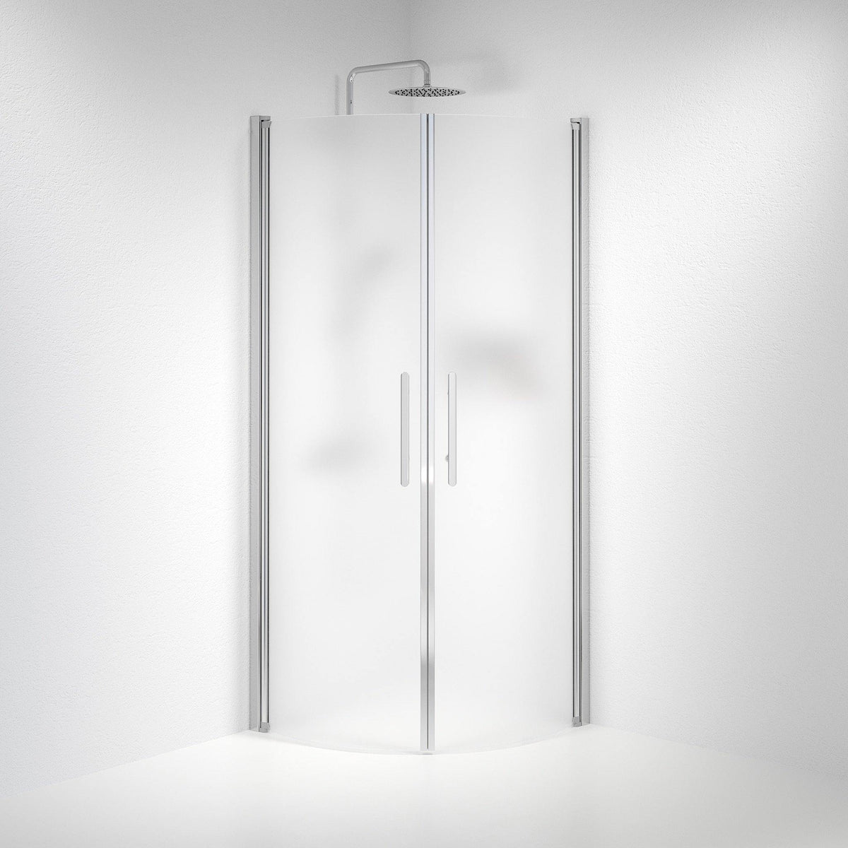 Round - Frosted, Shower Enclosure Set - Code, Matt/Chrome - 80 cm - MASTERSTORE - 8595677119404 - Shower Enclosure Set - Code - 35 - 801 - 60 - 55 - 00 - 8595677119404