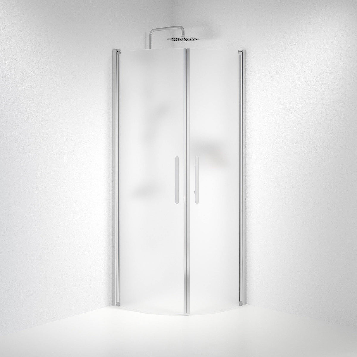 Round - Frosted, Shower Enclosure Set - Code, Matt/Chrome - 80 cm - MASTERSTORE - 8595677119404 - Shower Enclosure Set - Code - 35 - 801 - 60 - 55 - 00 - 8595677119404