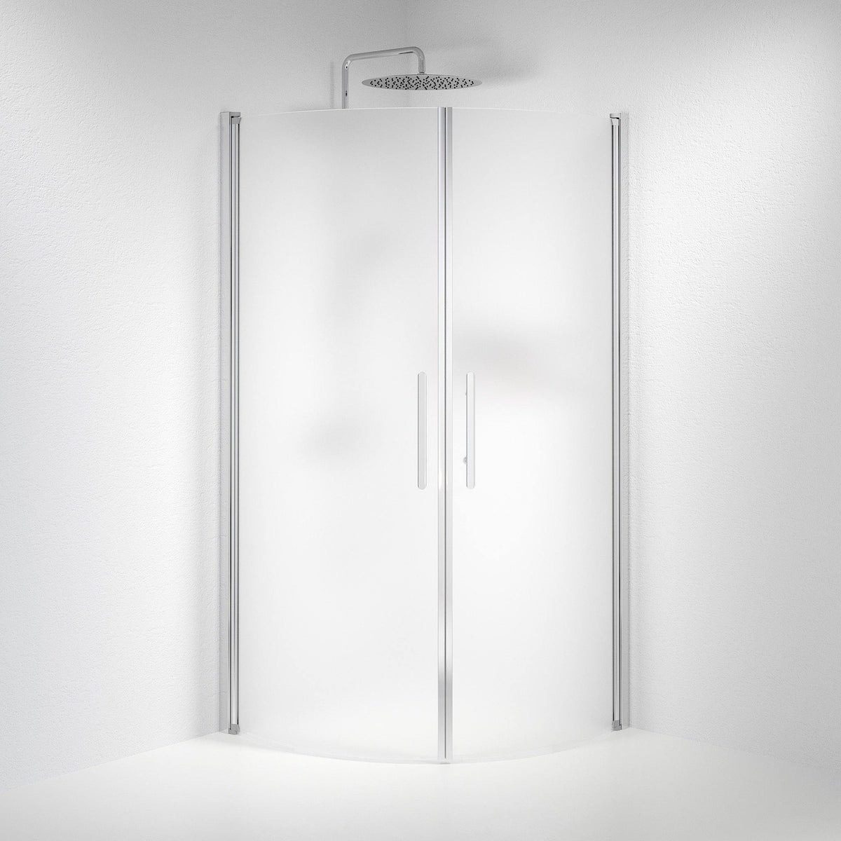 Round - Frosted, Shower Enclosure Set - Code, Matt/Chrome - 80 cm - MASTERSTORE - 8595677119404 - Shower Enclosure Set - Code - 35 - 801 - 60 - 55 - 00 - 8595677119404