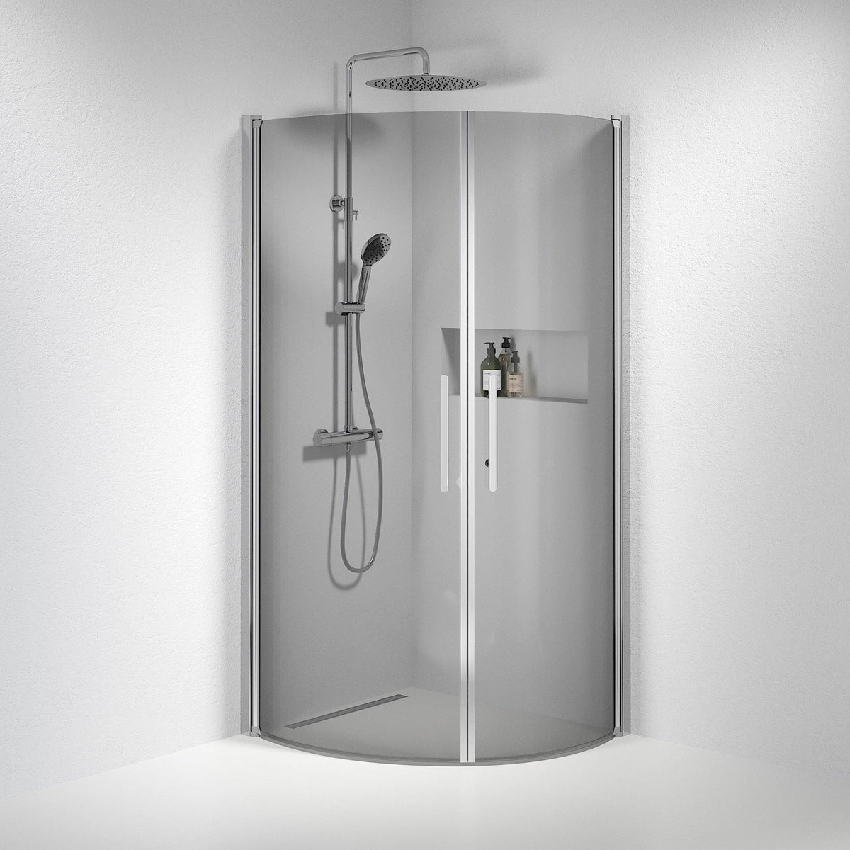 Round - Smoked, Shower Enclosure Set - Code, Smoked/Chrome - 80 cm - MASTERSTORE - 8595677119411 - Shower Enclosure Set - Code - 35 - 801 - 60 - 56 - 00 - 8595677119411