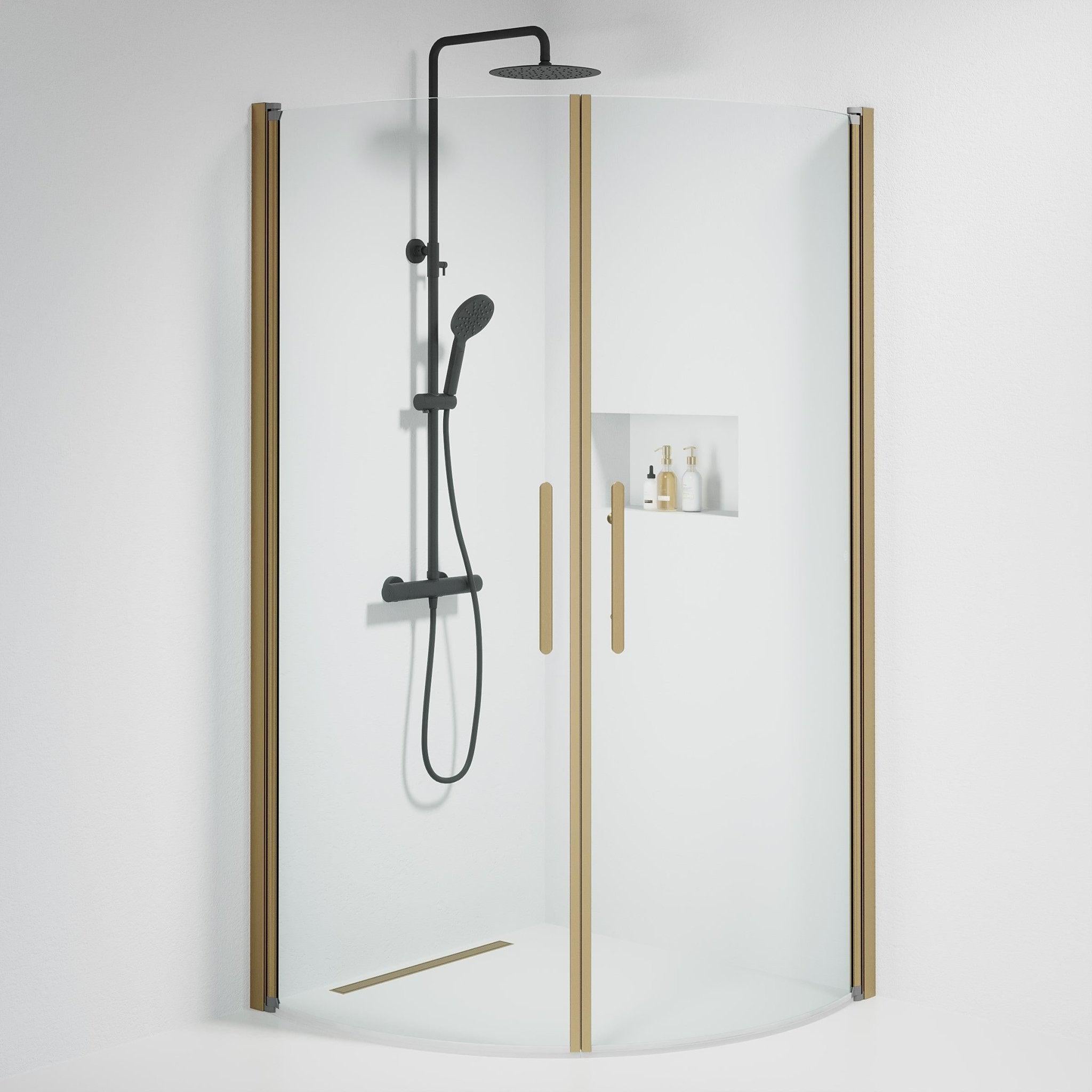 Round - Clear, Shower Enclosure Set - Code, Clear/Bronze - 80 cm - MASTERSTORE - 8595677155129 - Shower Enclosure Set - Code - 35 - 801 - 70 - 50 - 00 - 8595677155129