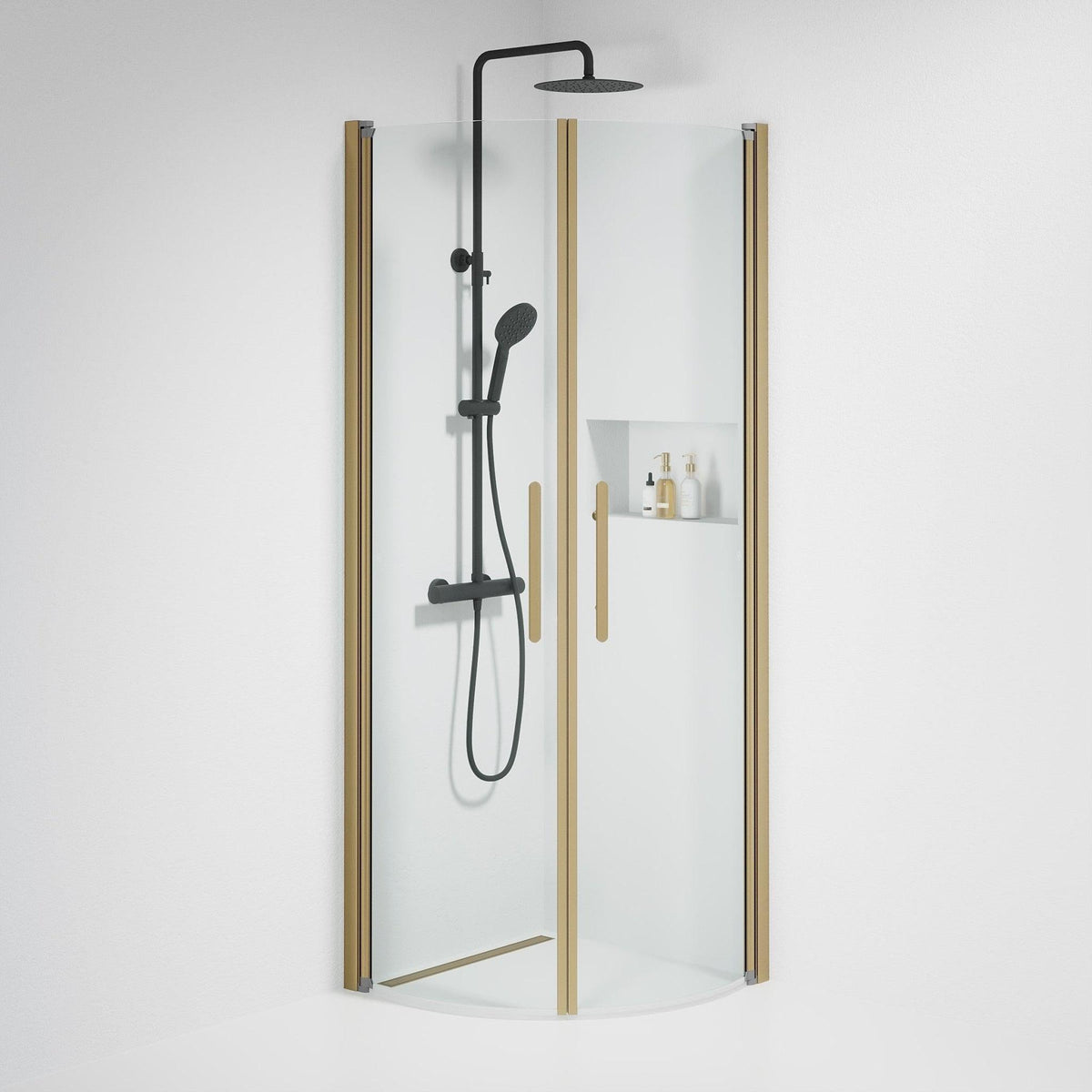 Round - Clear, Shower Enclosure Set - Code, Clear/Bronze - 80 cm - MASTERSTORE - 8595677155129 - Shower Enclosure Set - Code - 35 - 801 - 70 - 50 - 00 - 8595677155129