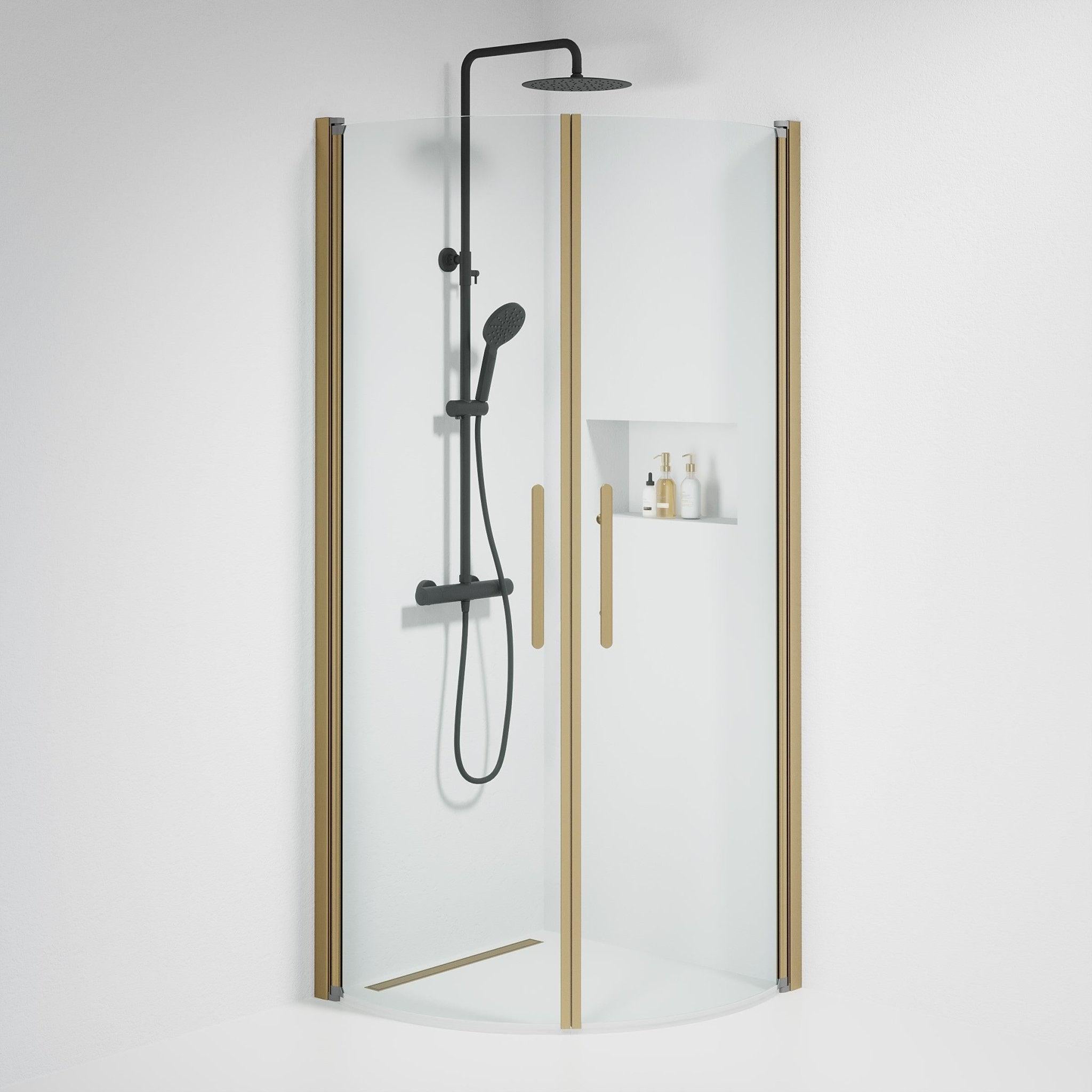 Round - Clear, Shower Enclosure Set - Code, Clear/Bronze - 80 cm - MASTERSTORE - 8595677155129 - Shower Enclosure Set - Code - 35 - 801 - 70 - 50 - 00 - 8595677155129