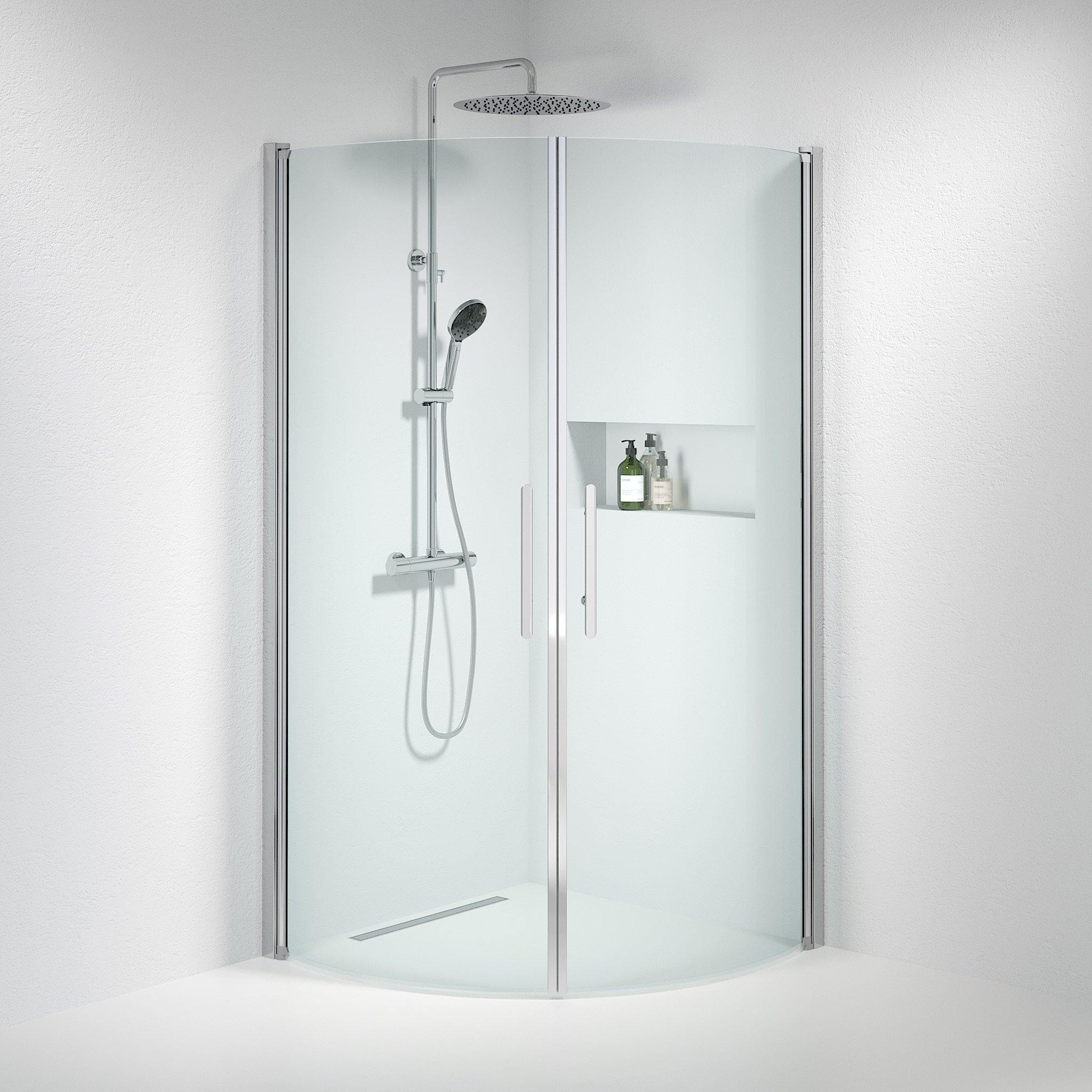 Round - Clear, Shower Enclosure Set - Code, Clear/Chrome - 80 cm - MASTERSTORE - 8595677119664 - Shower Enclosure Set - Code - 35 - 809 - 60 - 50 - 00 - 8595677119664
