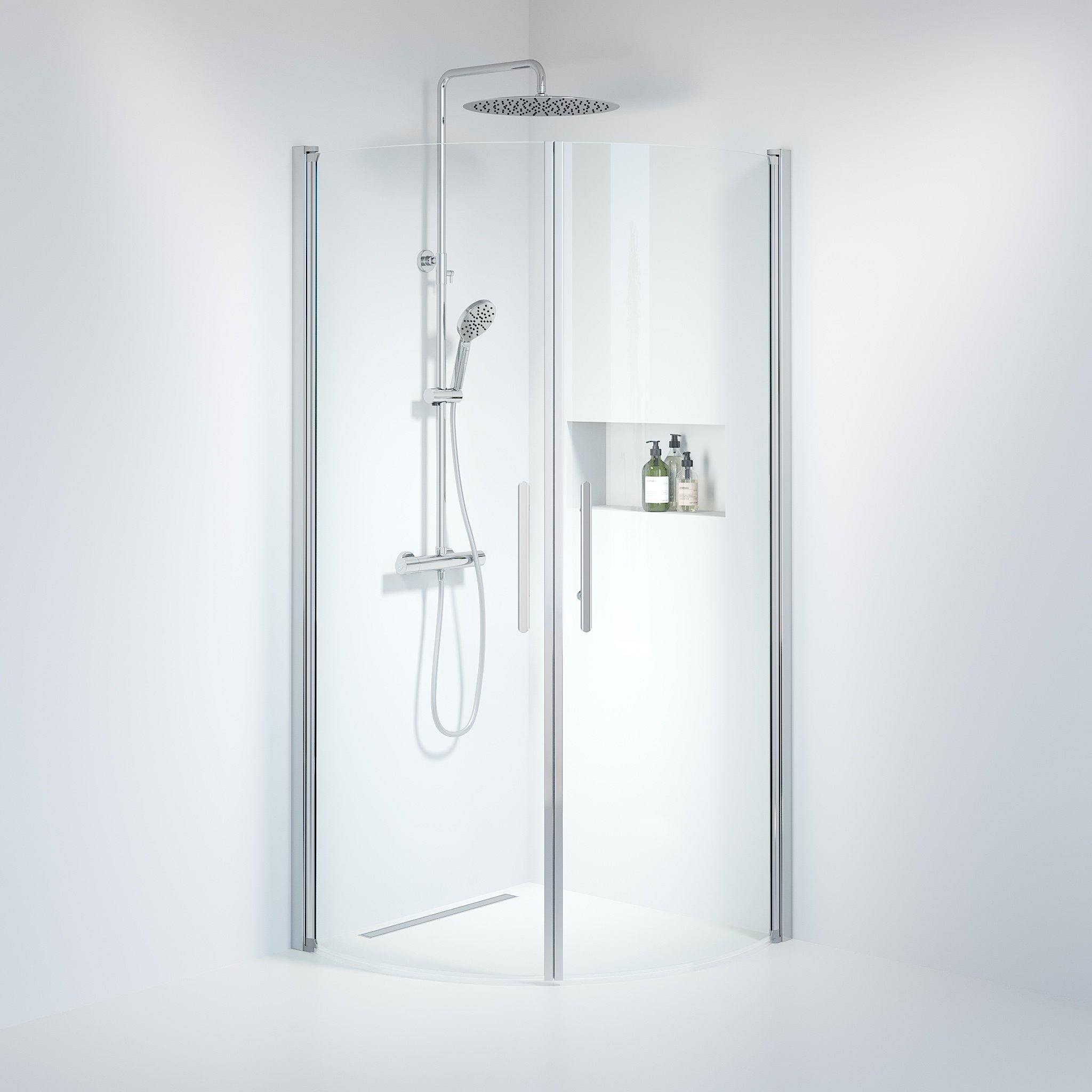 Round - Clear, Shower Enclosure Set - Code, Clear/Chrome - 80 cm - MASTERSTORE - 8595677119664 - Shower Enclosure Set - Code - 35 - 809 - 60 - 50 - 00 - 8595677119664